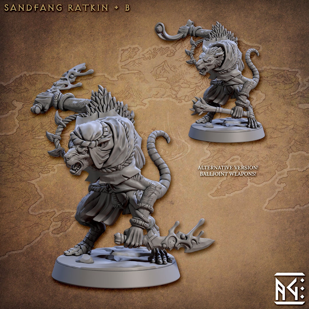 Sandfang Vermins | Artisan Guild Miniatures | Compatible with D&D/AoS | Fantasy | Tabletop RPG