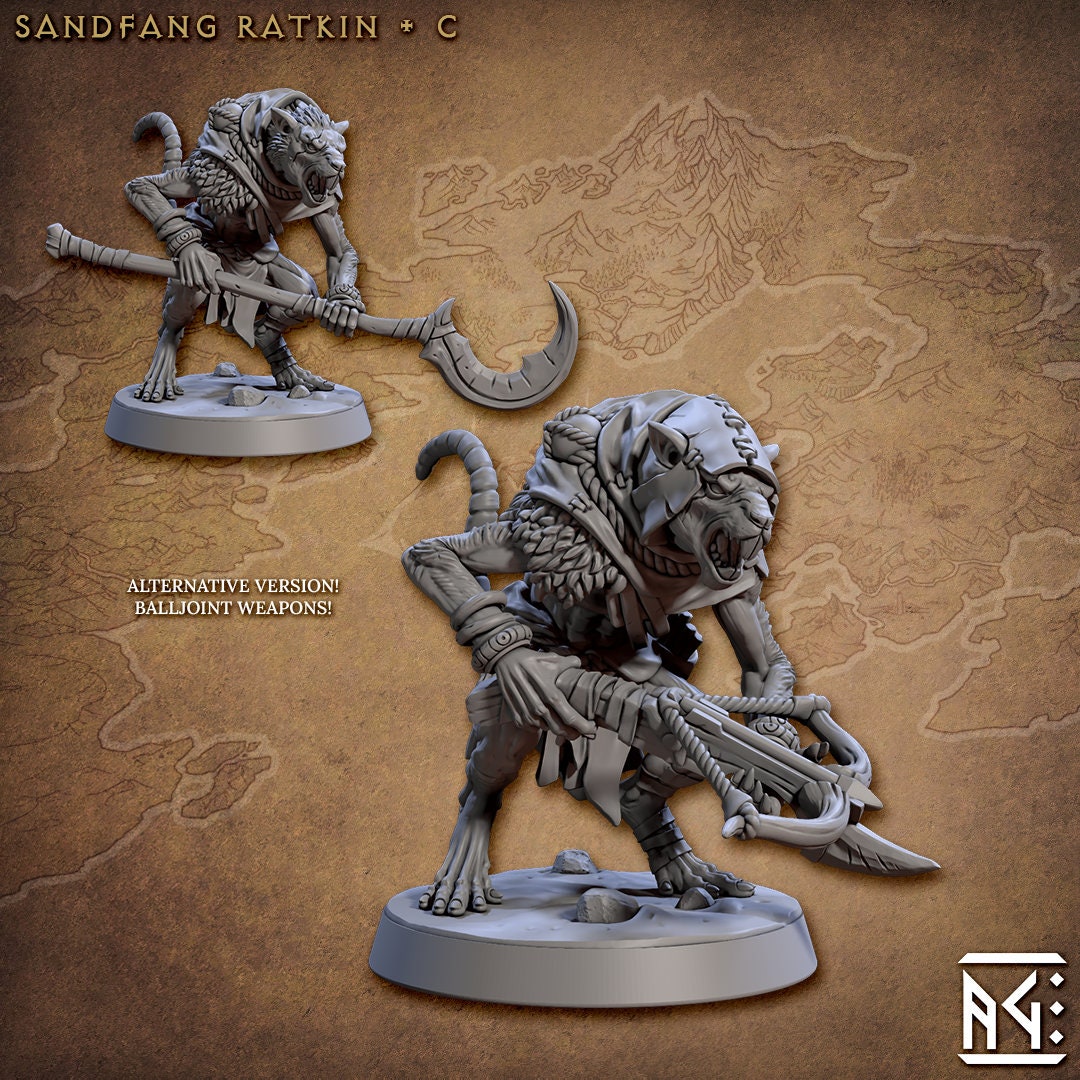 Sandfang Vermins | Artisan Guild Miniatures | Compatible with D&D/AoS | Fantasy | Tabletop RPG