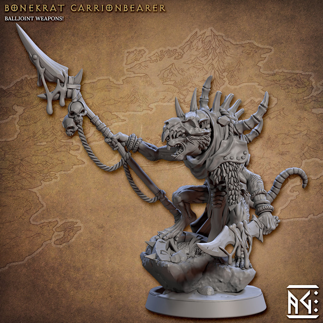 Bonekrat Ratkin Warlord | Artisan Guild Miniatures | Compatible with D&D/AoS | Fantasy | Tabletop RPG