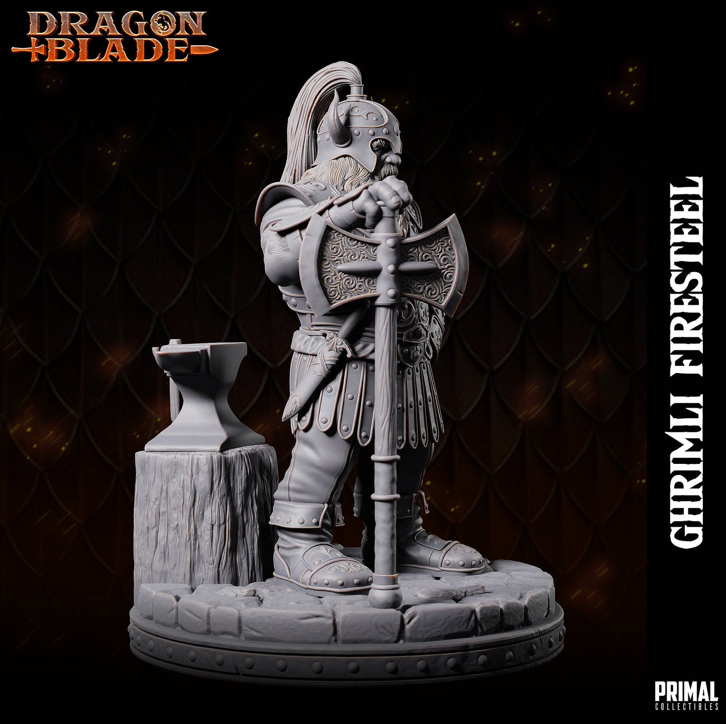 Dwarf Hero Ghrimli | Primal Collectibles | Compatible with D&D/AoS | Fantasy