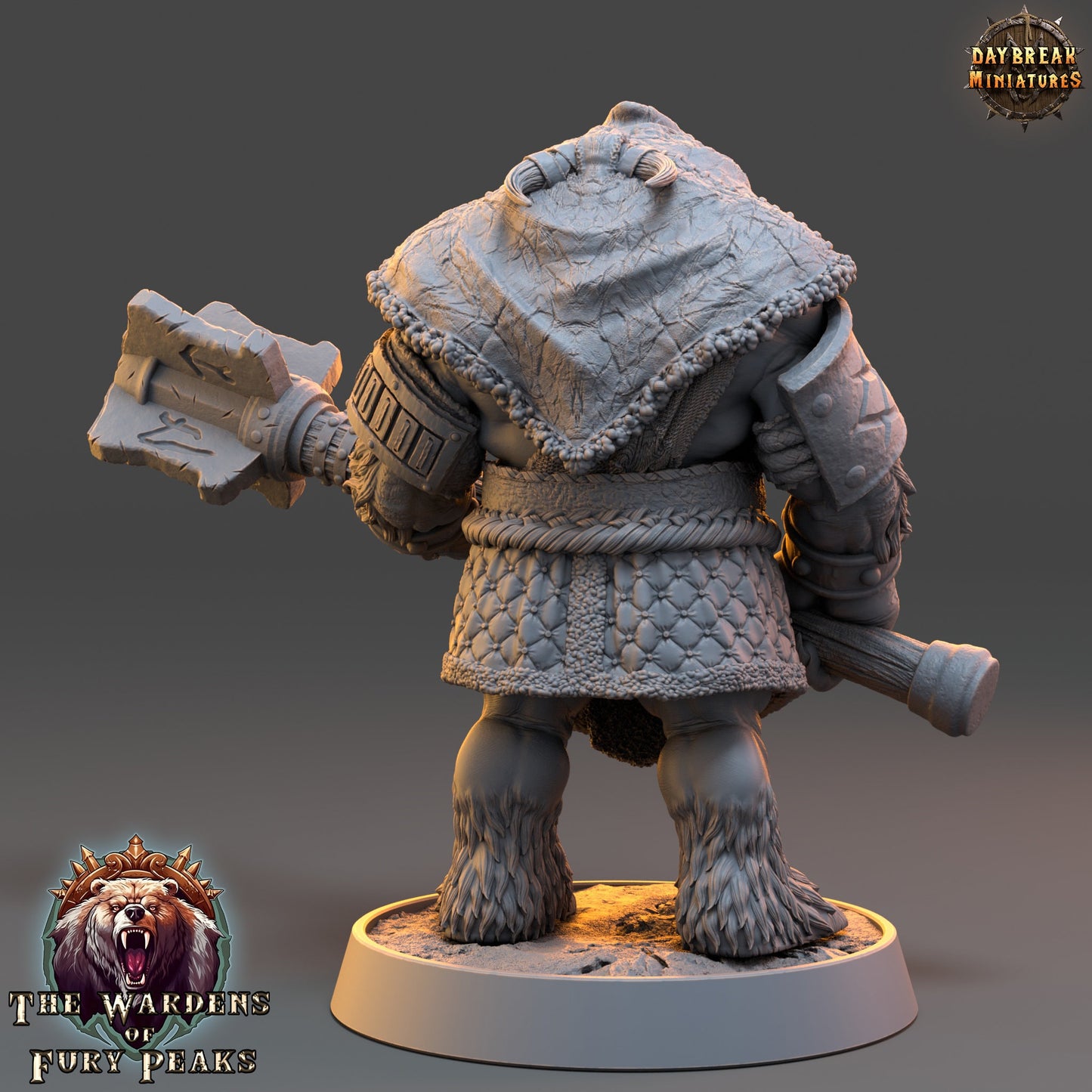 Basher Cree Ursine | DayBreak Miniatures | Compatible with D&D/AOS | Fantasy | Tabletop