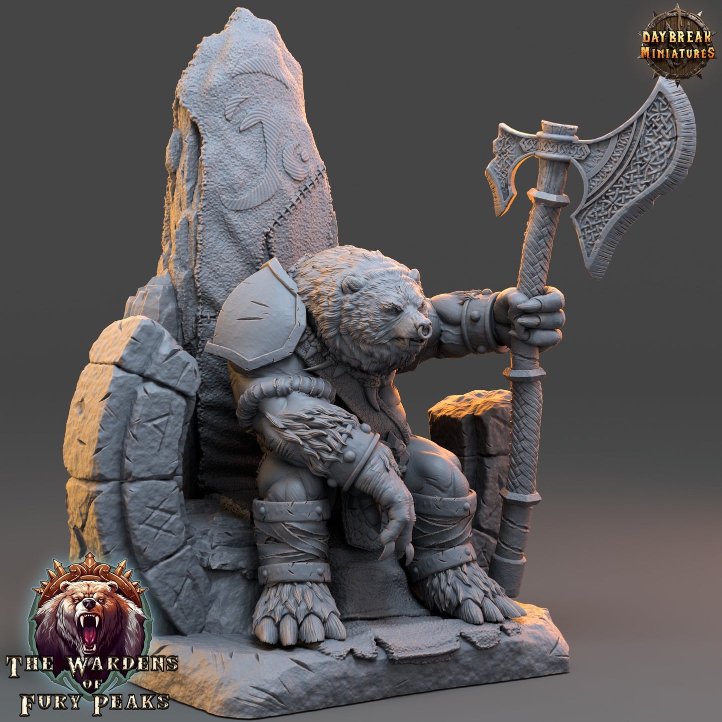 Kurts OverWarden Ursine | DayBreak Miniatures | Compatible with D&D/AOS | Fantasy | Tabletop