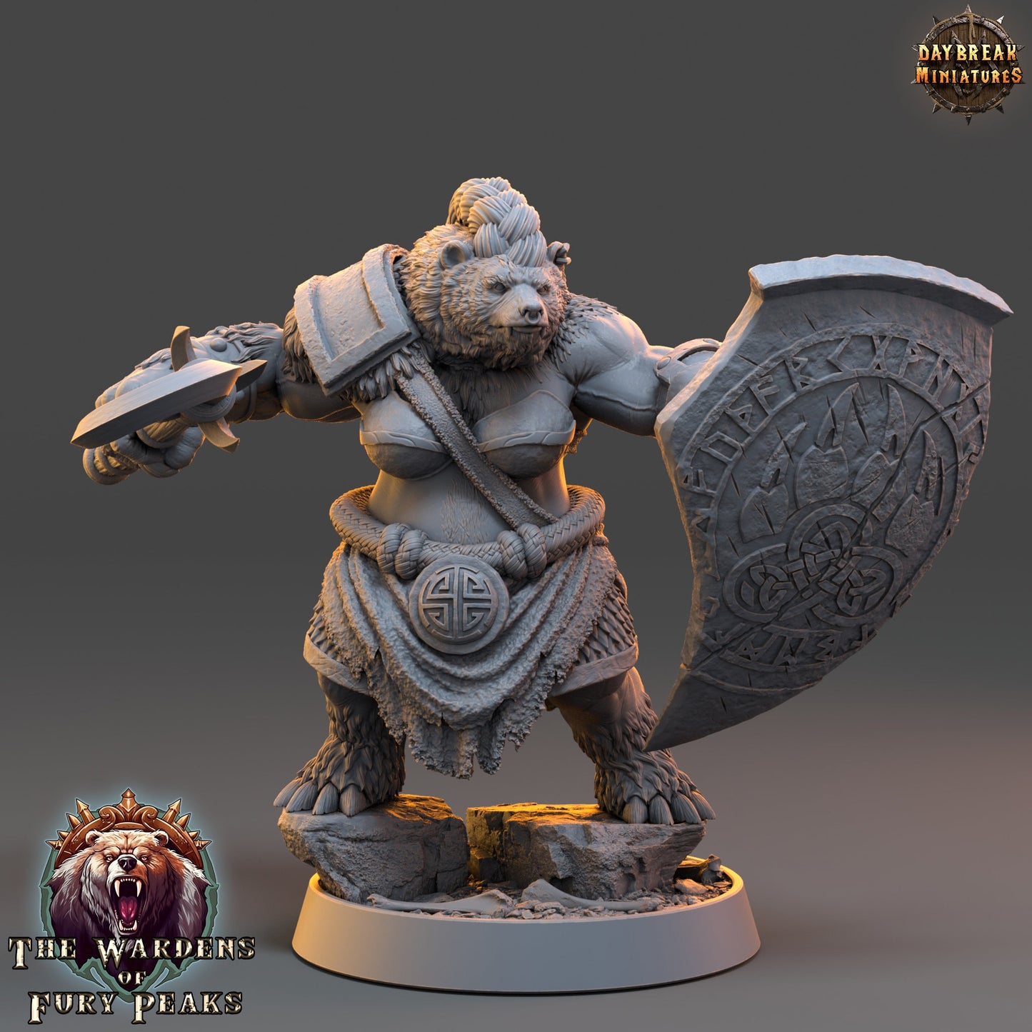 Ursulla Rammer Ursine | DayBreak Miniatures | Compatible with D&D/AOS | Fantasy | Tabletop