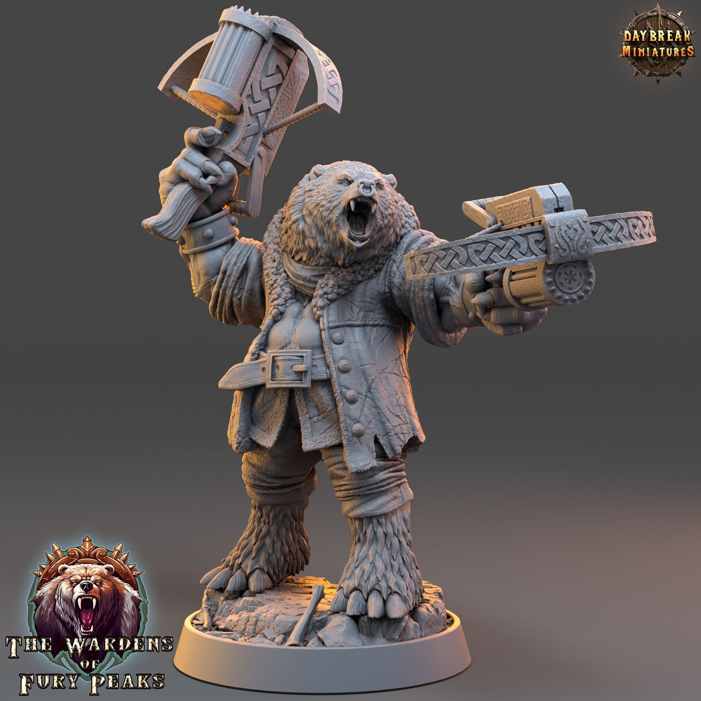 Zinter Doubleshot Ursine | DayBreak Miniatures | Compatible with D&D/AOS | Fantasy | Tabletop