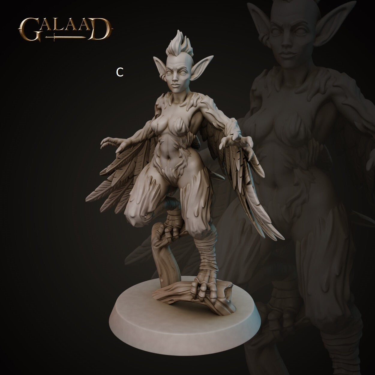 Harpy Female | Galaad Miniatures | Compatible with D&D/AoS | Fantasy | Tabletop RPG