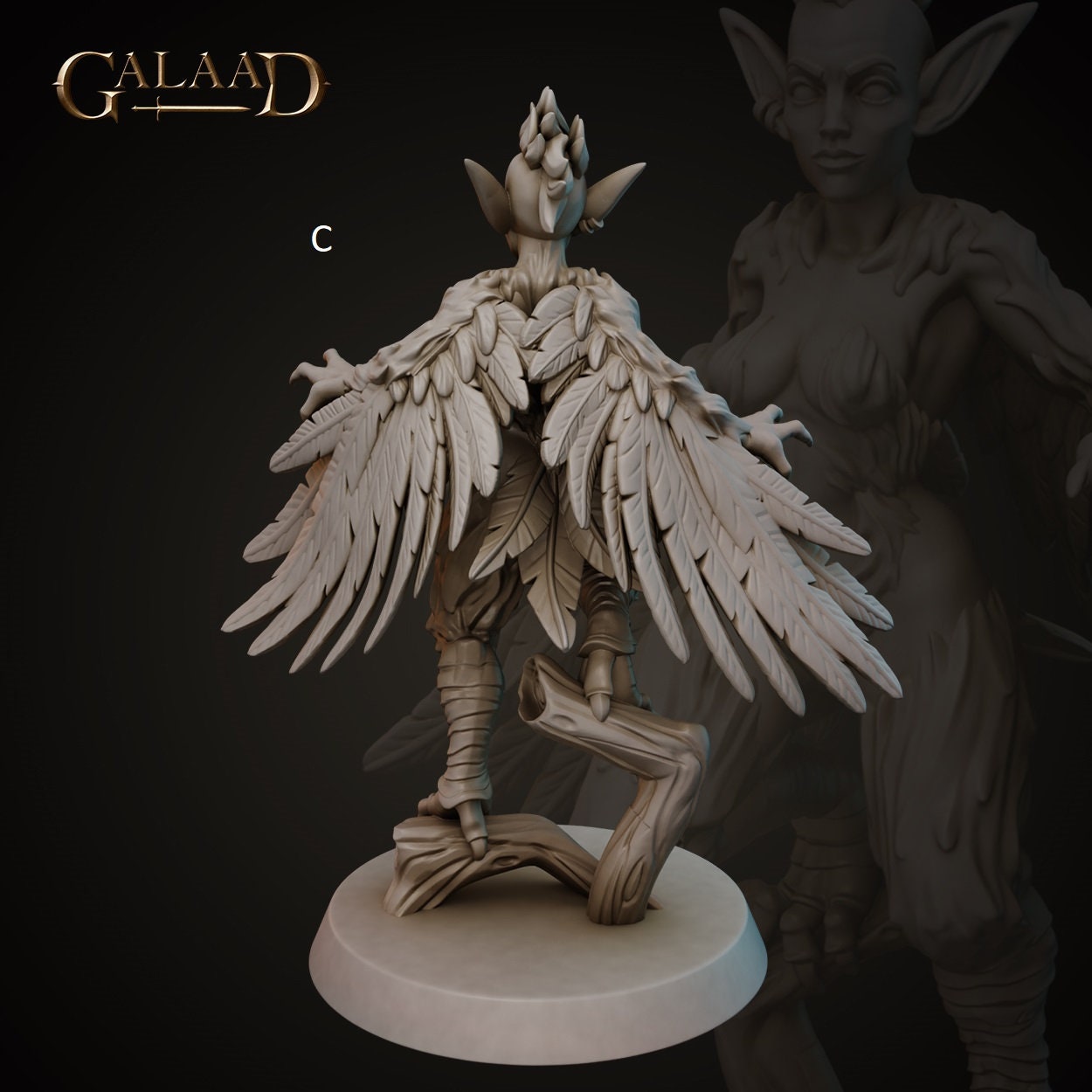 Harpy Female | Galaad Miniatures | Compatible with D&D/AoS | Fantasy | Tabletop RPG