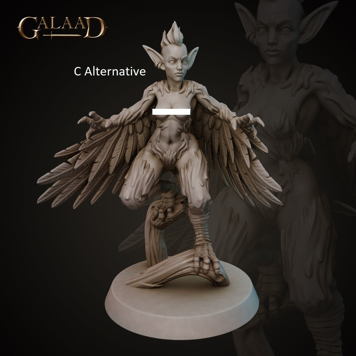 Harpy Female | Galaad Miniatures | Compatible with D&D/AoS | Fantasy | Tabletop RPG