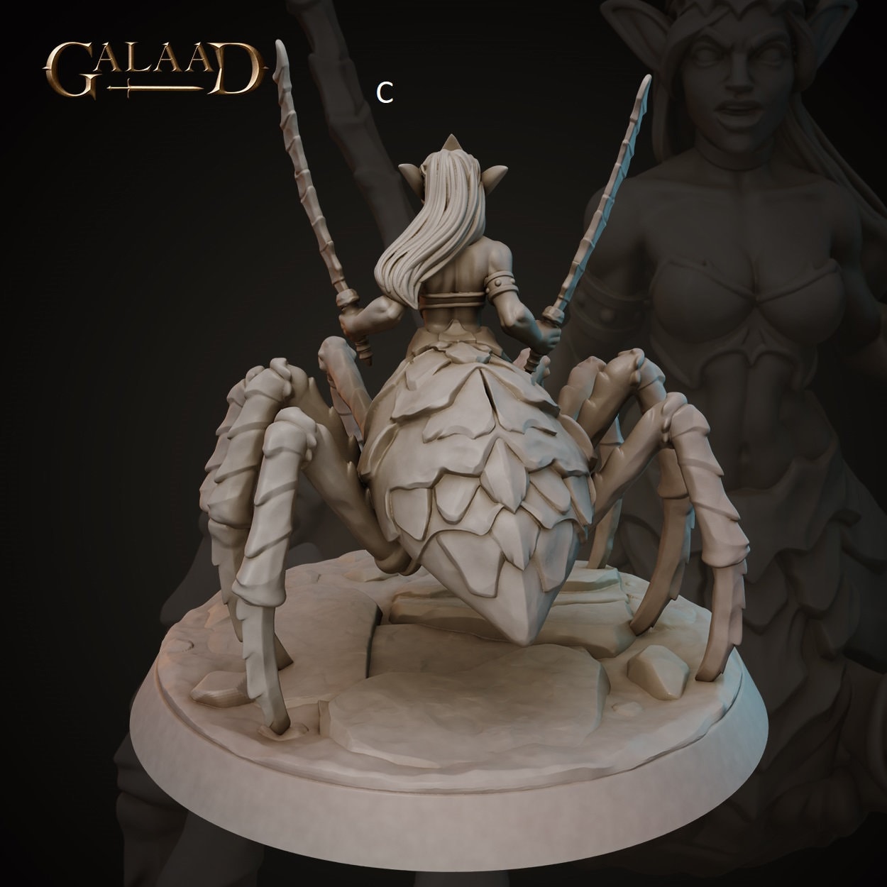 Drider Female | Galaad Miniatures | Compatible with D&D/AoS | Fantasy | Tabletop RPG