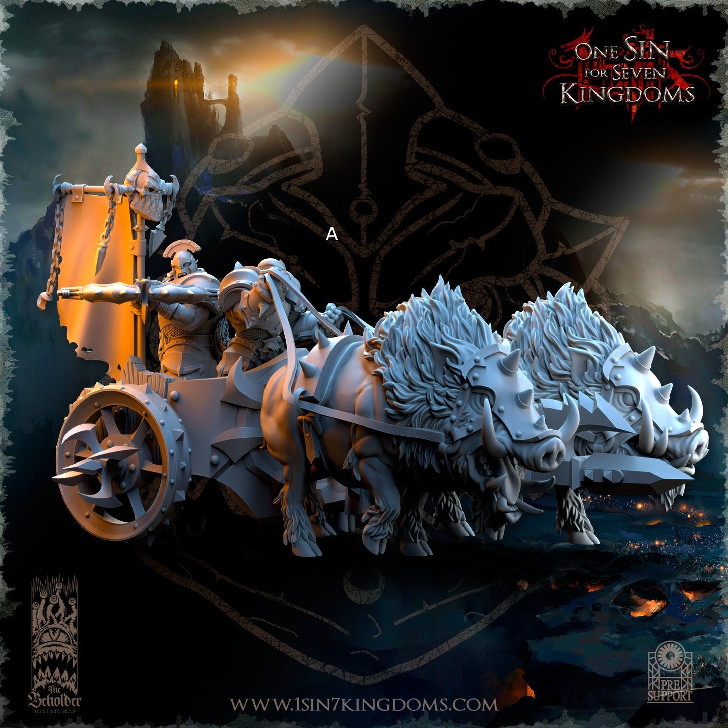 Orc Boar Chariot | The Beholder Miniatures | Compatible with D&D/AoS | Fantasy | Tabletop RPG