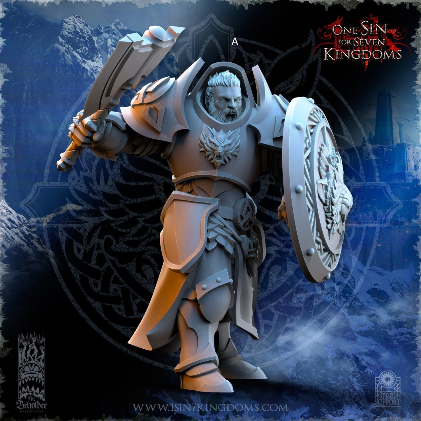 StormWolves Punisher Axe No Helmet | The Beholder Miniatures | Compatible with D&D/AoS | Fantasy | Tabletop RPG
