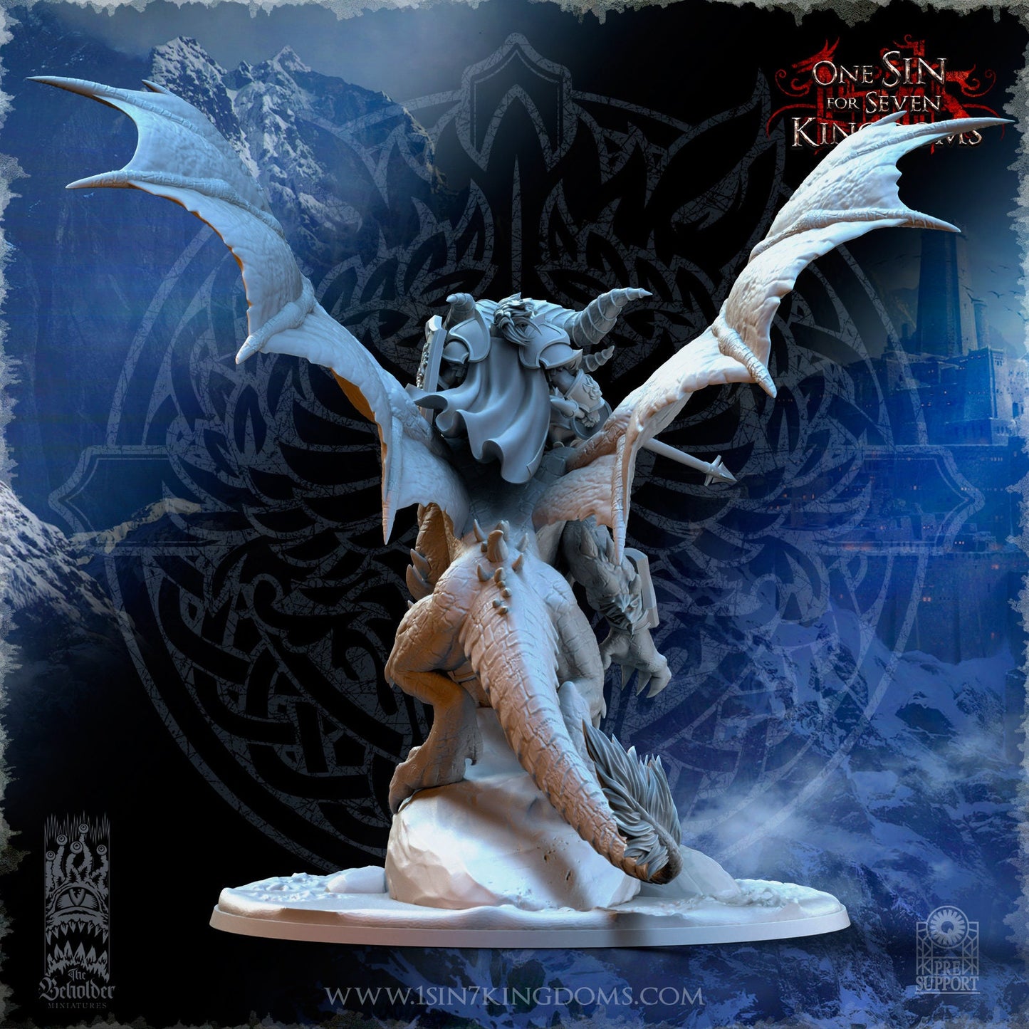StormWolves Eternals Lord on Drake | The Beholder Miniatures | Compatible with D&D/AoS | Fantasy | Tabletop RPG