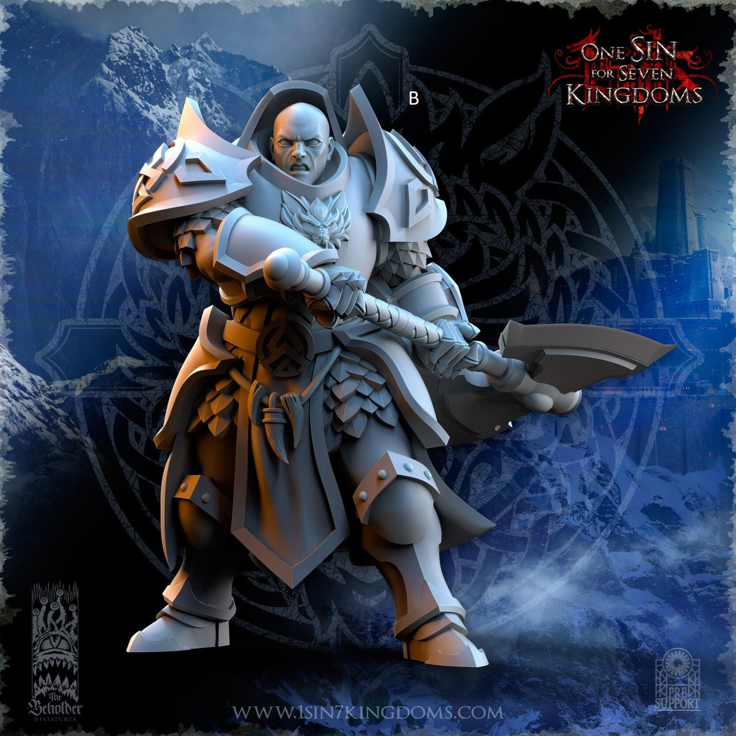 StormWolves Punisher GreatAxe No Helmet | The Beholder Miniatures | Compatible with D&D/AoS | Fantasy | Tabletop RPG