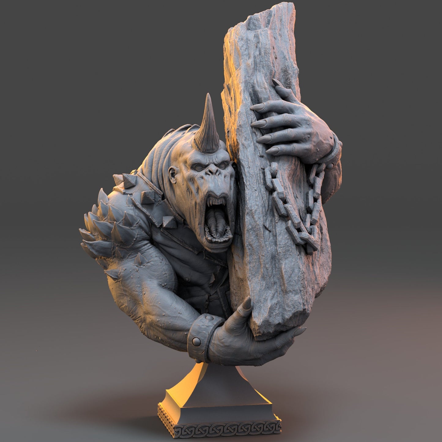 Tjundra the Crusher Bust | DayBreak Miniatures | Compatible with D&D/AOS | Fantasy | Tabletop