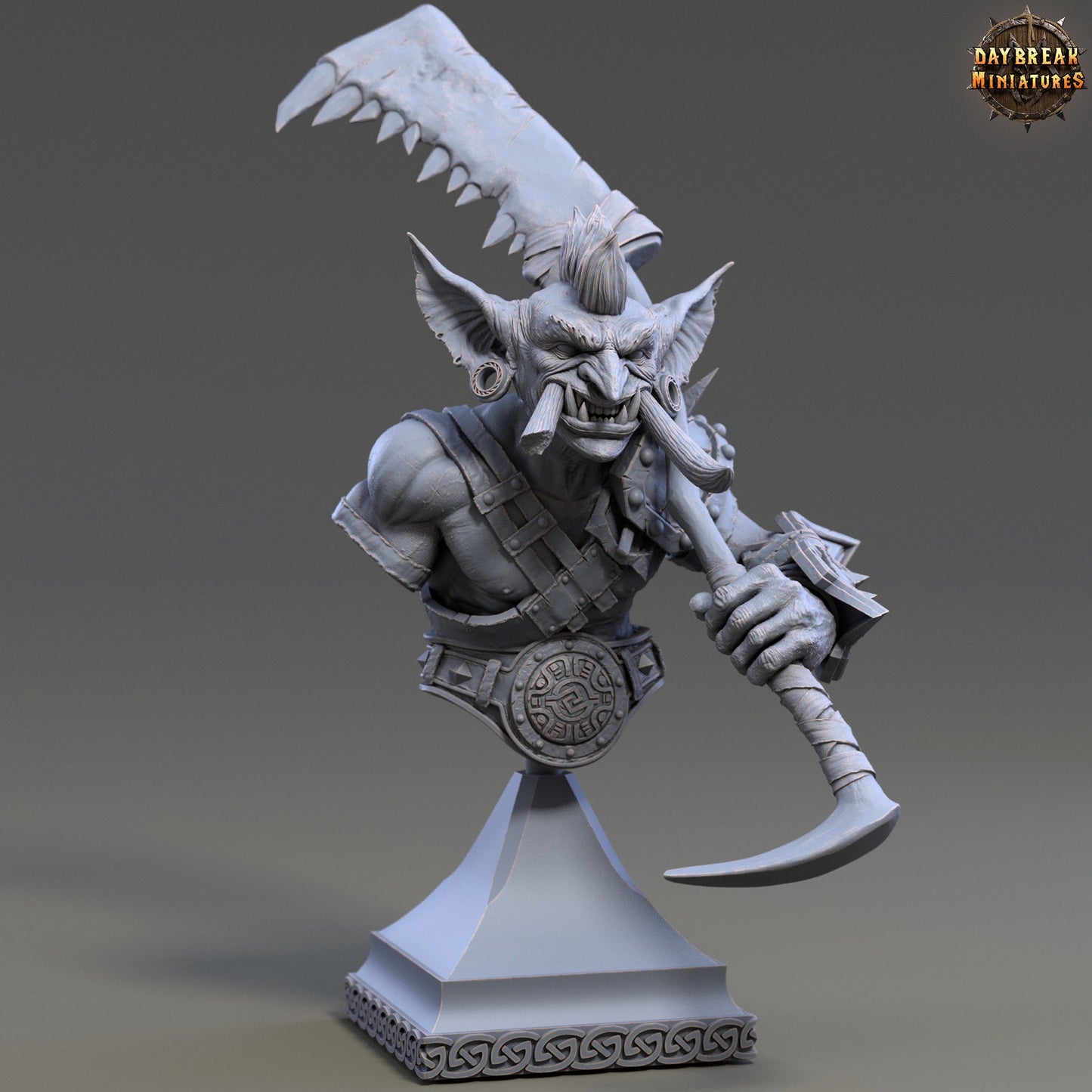Ugnaar Geesho Bust | DayBreak Miniatures | Compatible with D&D/AOS | Fantasy | Tabletop