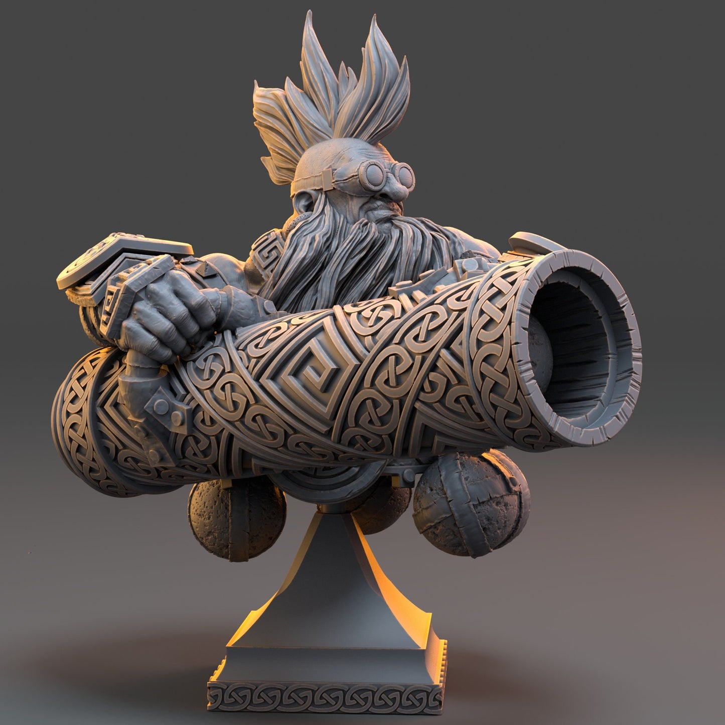 Yul Kaboom Grummer Bust | DayBreak Miniatures | Compatible with D&D/AOS | Fantasy | Tabletop
