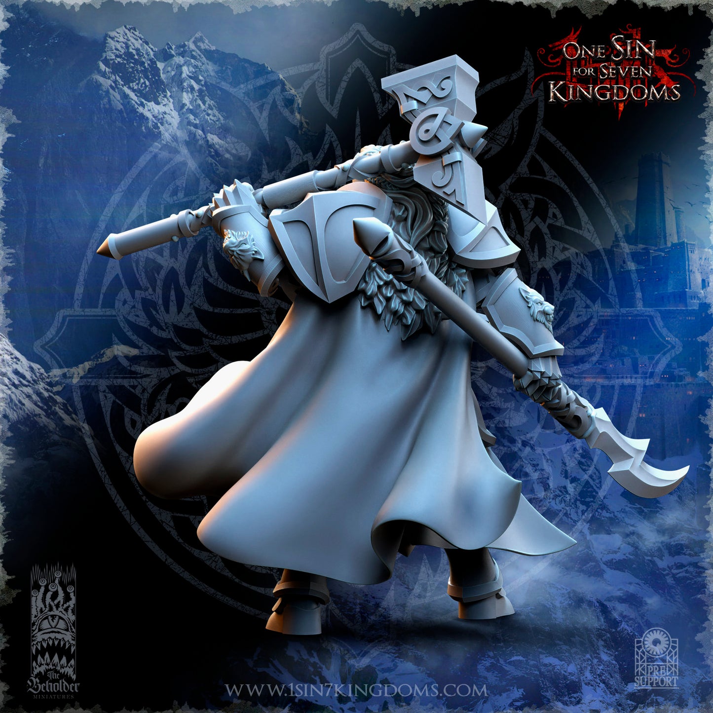Female StormWolves Eternal Captain | The Beholder Miniatures | Compatible with D&D/AoS | Fantasy | Tabletop RPG