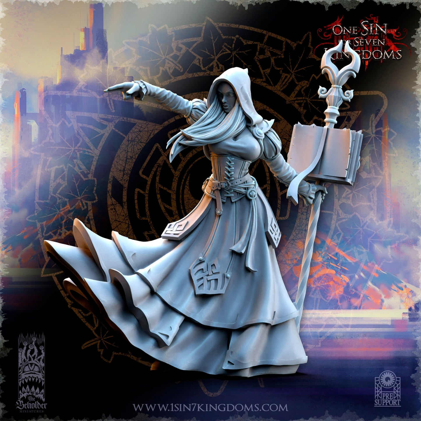 Elf Wizard Female | The Beholder Miniatures | Compatible with D&D/AoS | Fantasy | Tabletop RPG