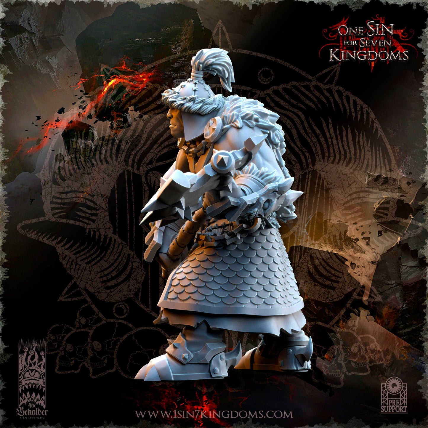 Marauder Warlord | The Beholder Miniatures | Compatible with D&D/AoS | Fantasy | Tabletop RPG