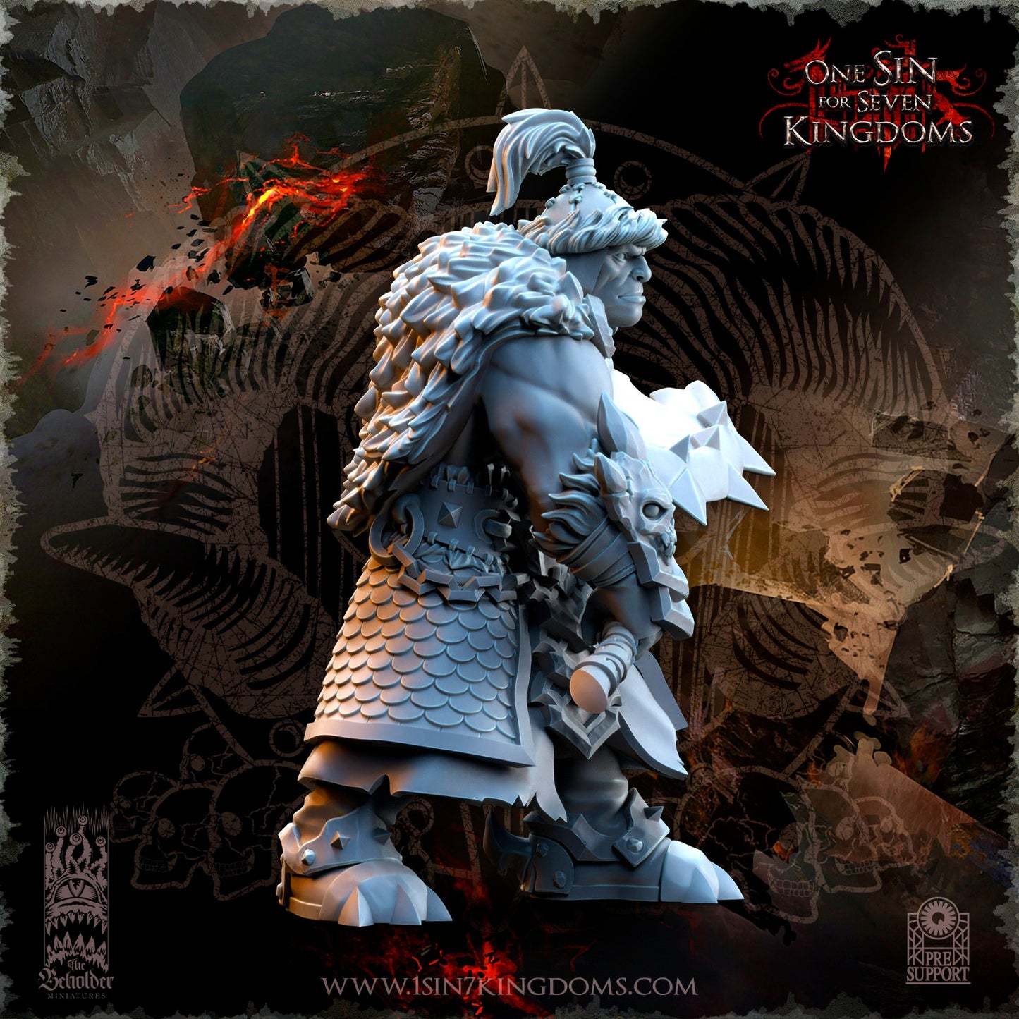 Marauder Warlord | The Beholder Miniatures | Compatible with D&D/AoS | Fantasy | Tabletop RPG