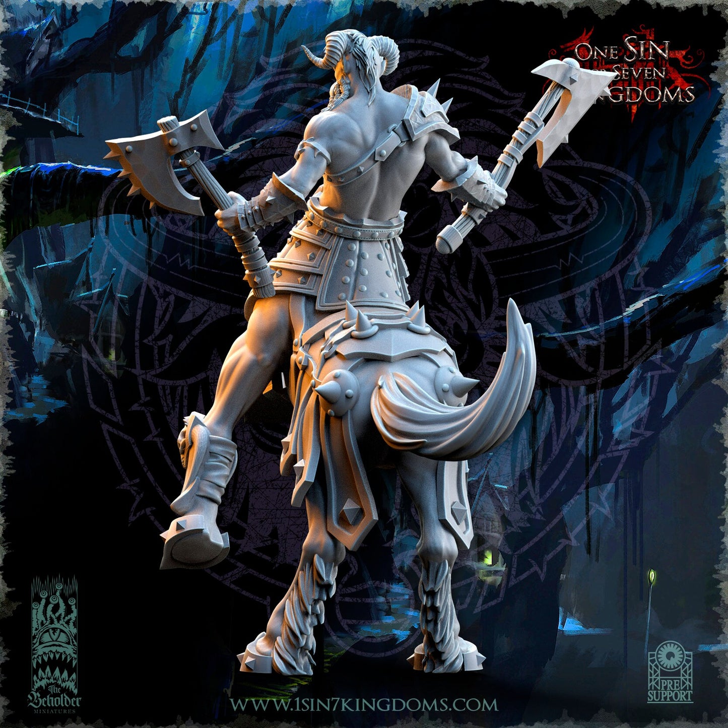 Centaur Warlord | The Beholder Miniatures | Compatible with D&D/AoS | Fantasy | Tabletop RPG
