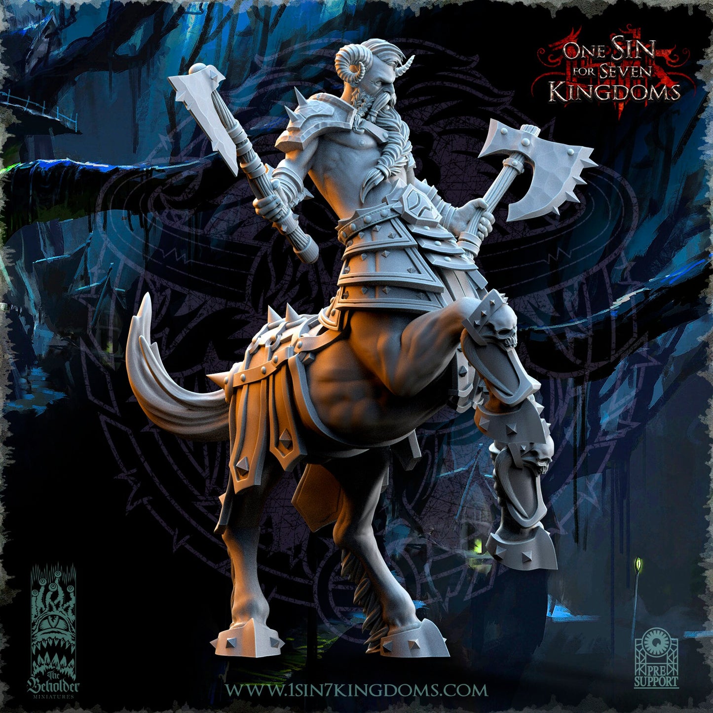 Centaur Warlord | The Beholder Miniatures | Compatible with D&D/AoS | Fantasy | Tabletop RPG