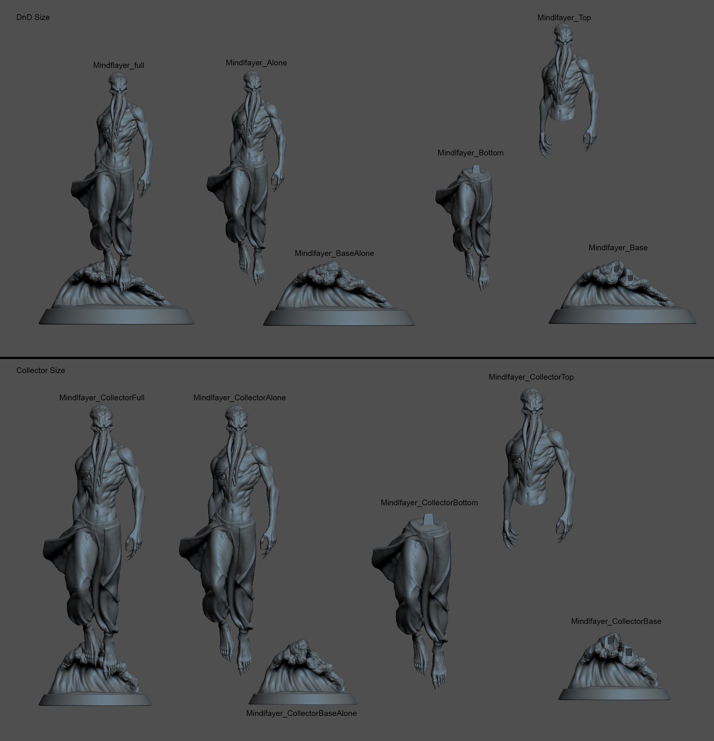 Mind Flayer miniature | Rescale Miniatures | Compatible with D&D/AoS | Fantasy | Tabletop RPG