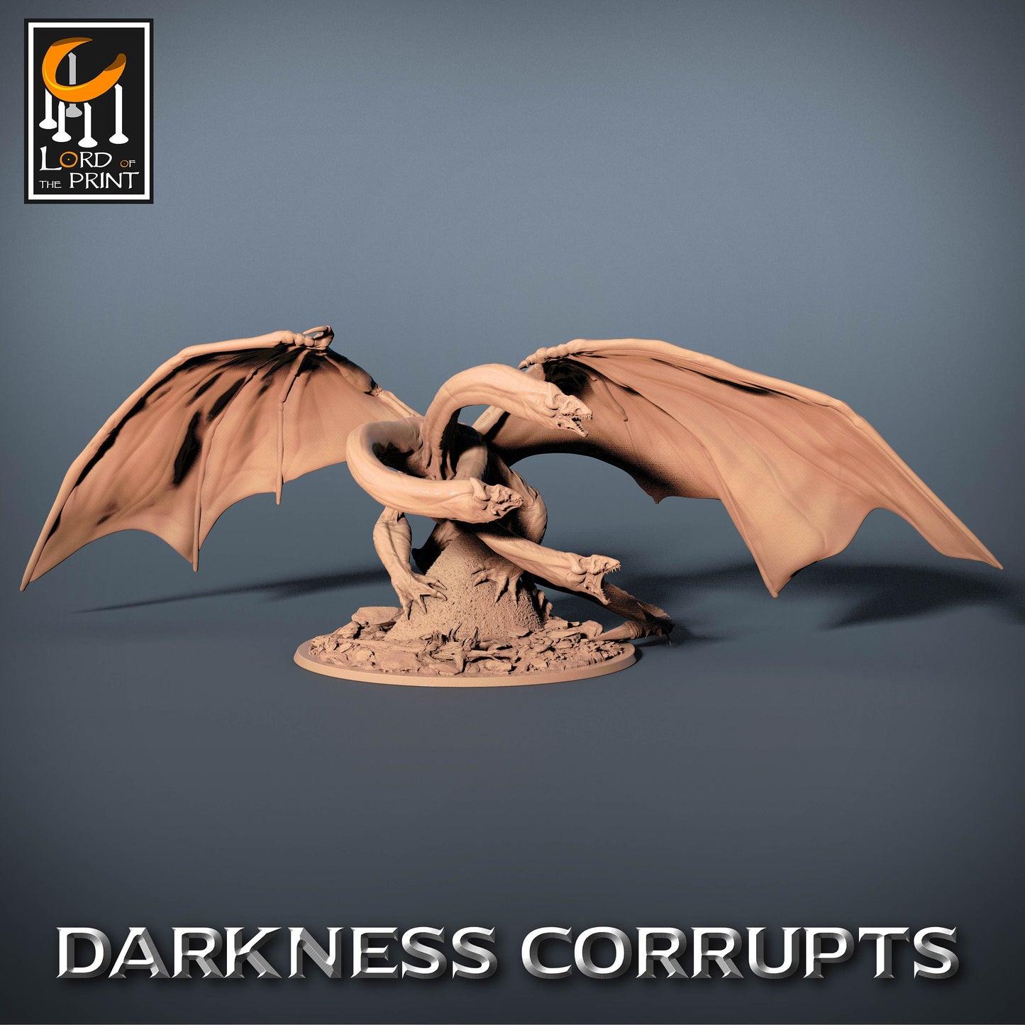 Hydra Three headed Dragon | Rescale Miniatures | Compatible with D&D/AoS | Fantasy | Tabletop RPG
