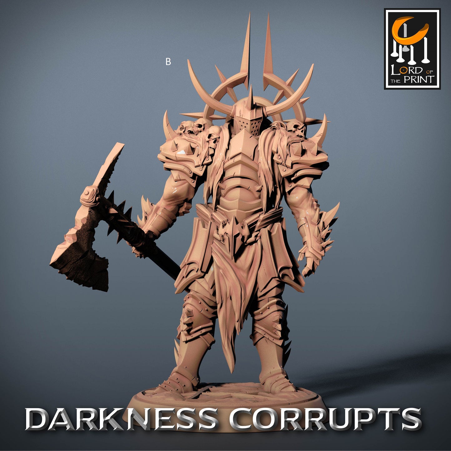 Dark Knight with Axe | Rescale Miniatures | Compatible with D&D/AoS | Fantasy | Tabletop RPG