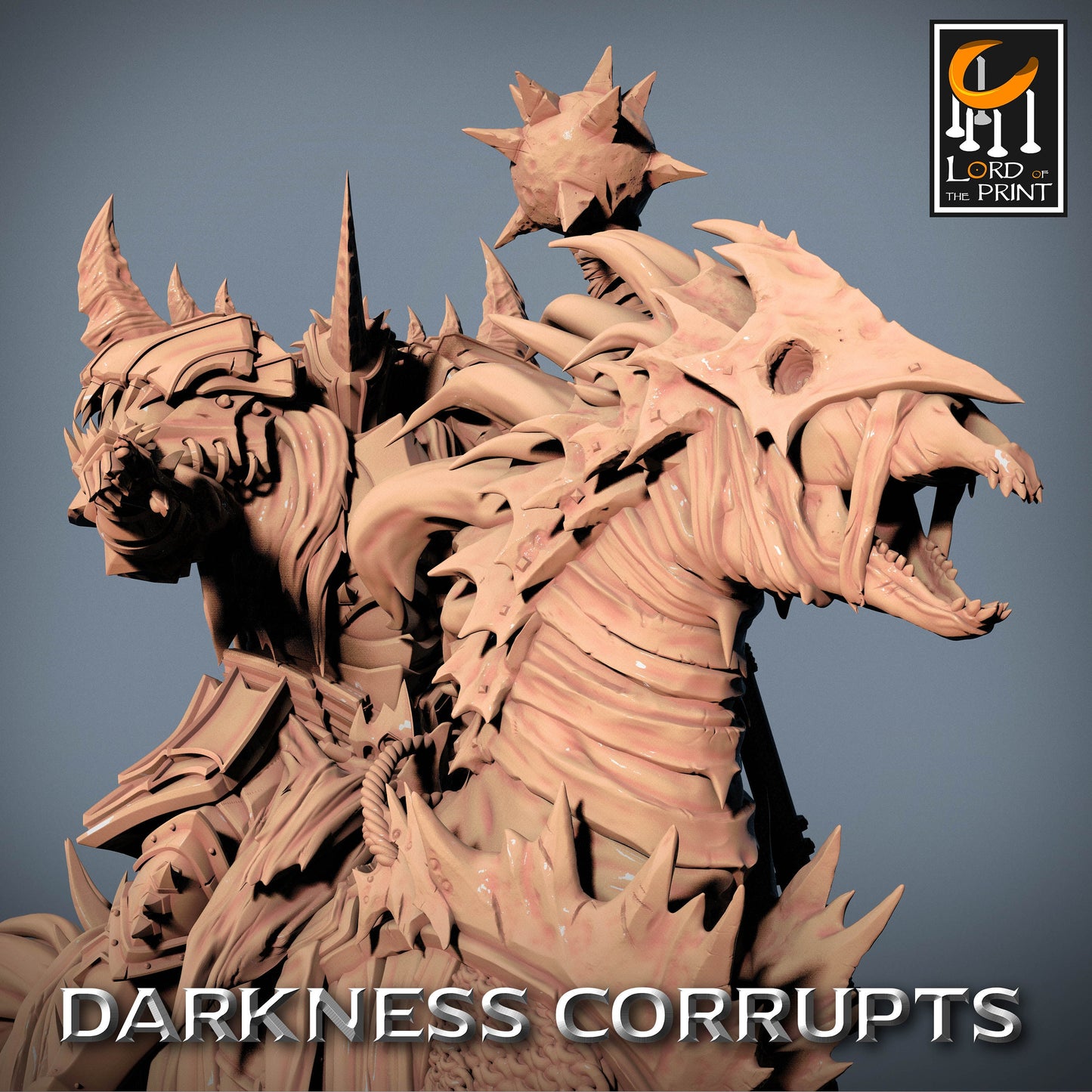 Dark Knight with Mace on Skeleton Horse | Rescale Miniatures | Compatible with D&D/AoS | Fantasy | Tabletop RPG