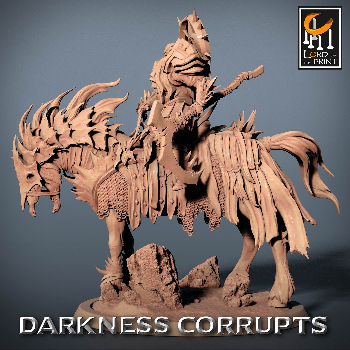 Dark Knight with Scythe on Skeleton Horse | Rescale Miniatures | Compatible with D&D/AoS | Fantasy | Tabletop RPG