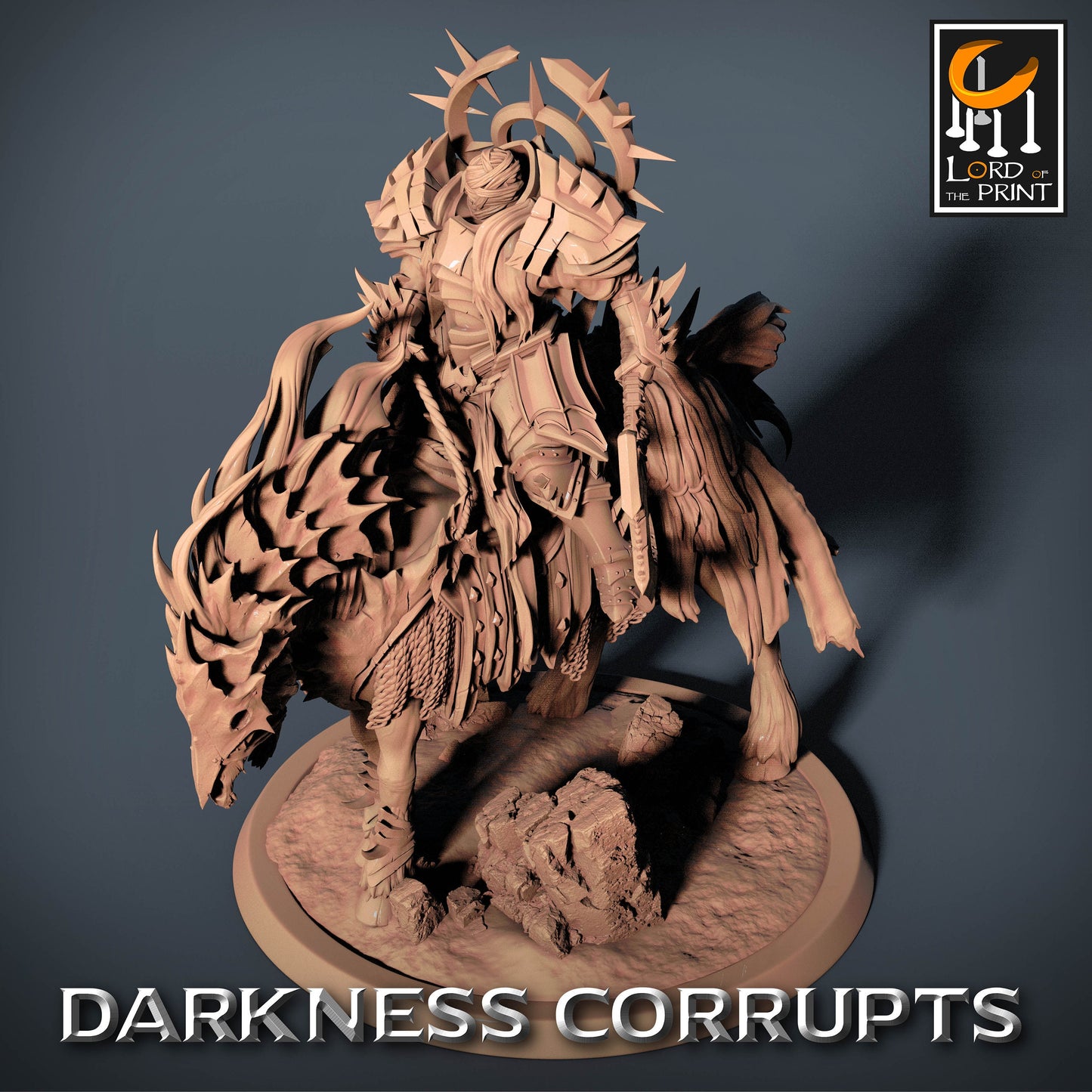 Dark Knight with Scythe on Skeleton Horse | Rescale Miniatures | Compatible with D&D/AoS | Fantasy | Tabletop RPG