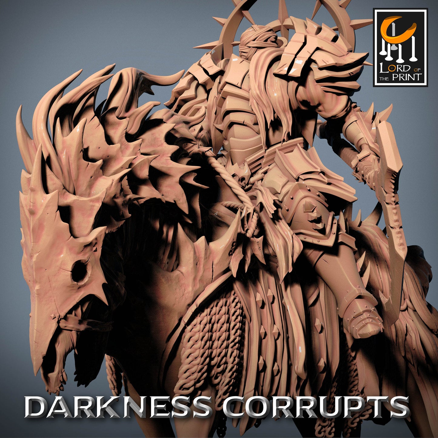 Dark Knight with Scythe on Skeleton Horse | Rescale Miniatures | Compatible with D&D/AoS | Fantasy | Tabletop RPG