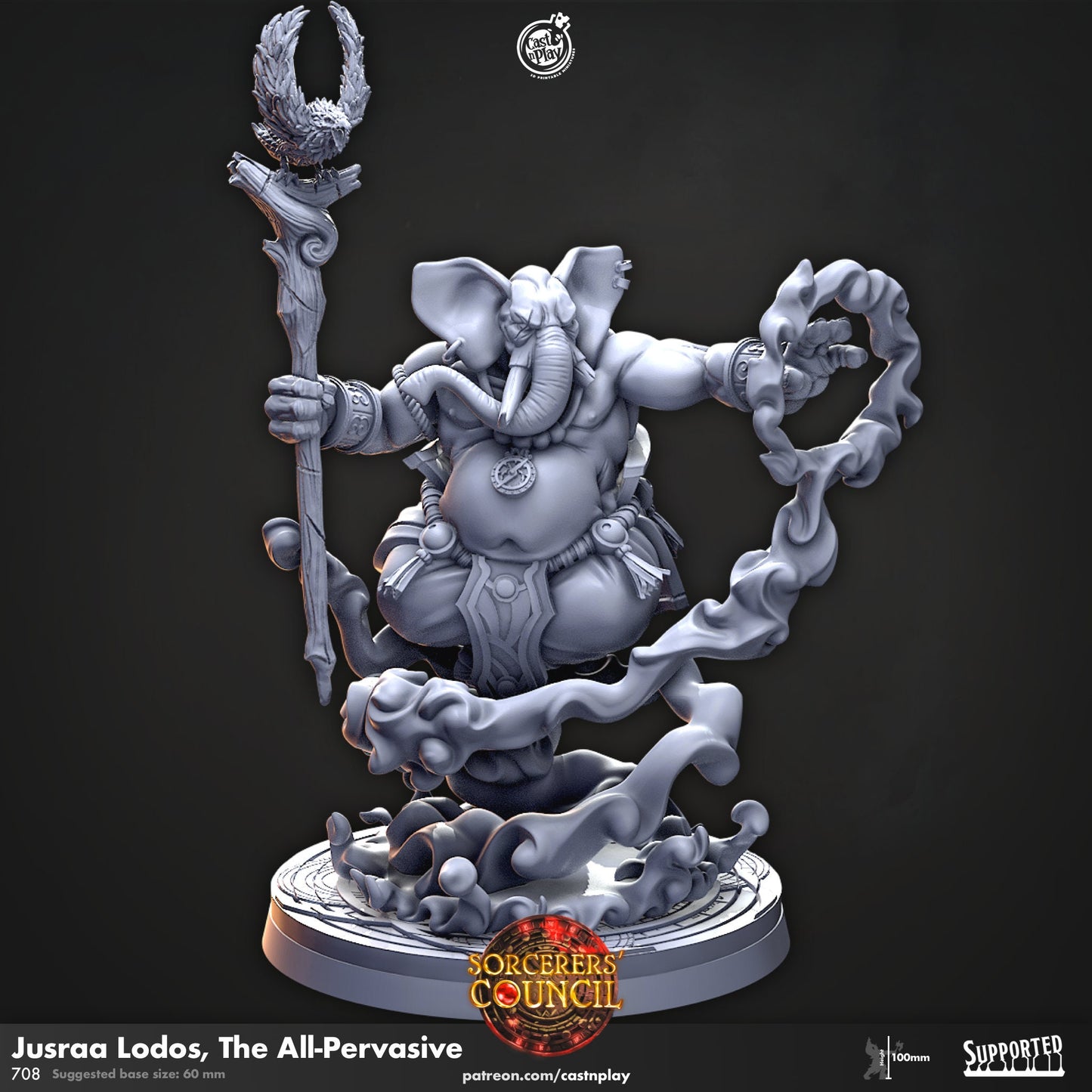 Jusraa Loxodon Mage | CastnPlay | Compatible with D&D/AoS | Fantasy