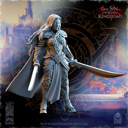 Female High Elf Captain | The Beholder Miniatures | Compatible with D&D/AoS | Fantasy | Tabletop RPG