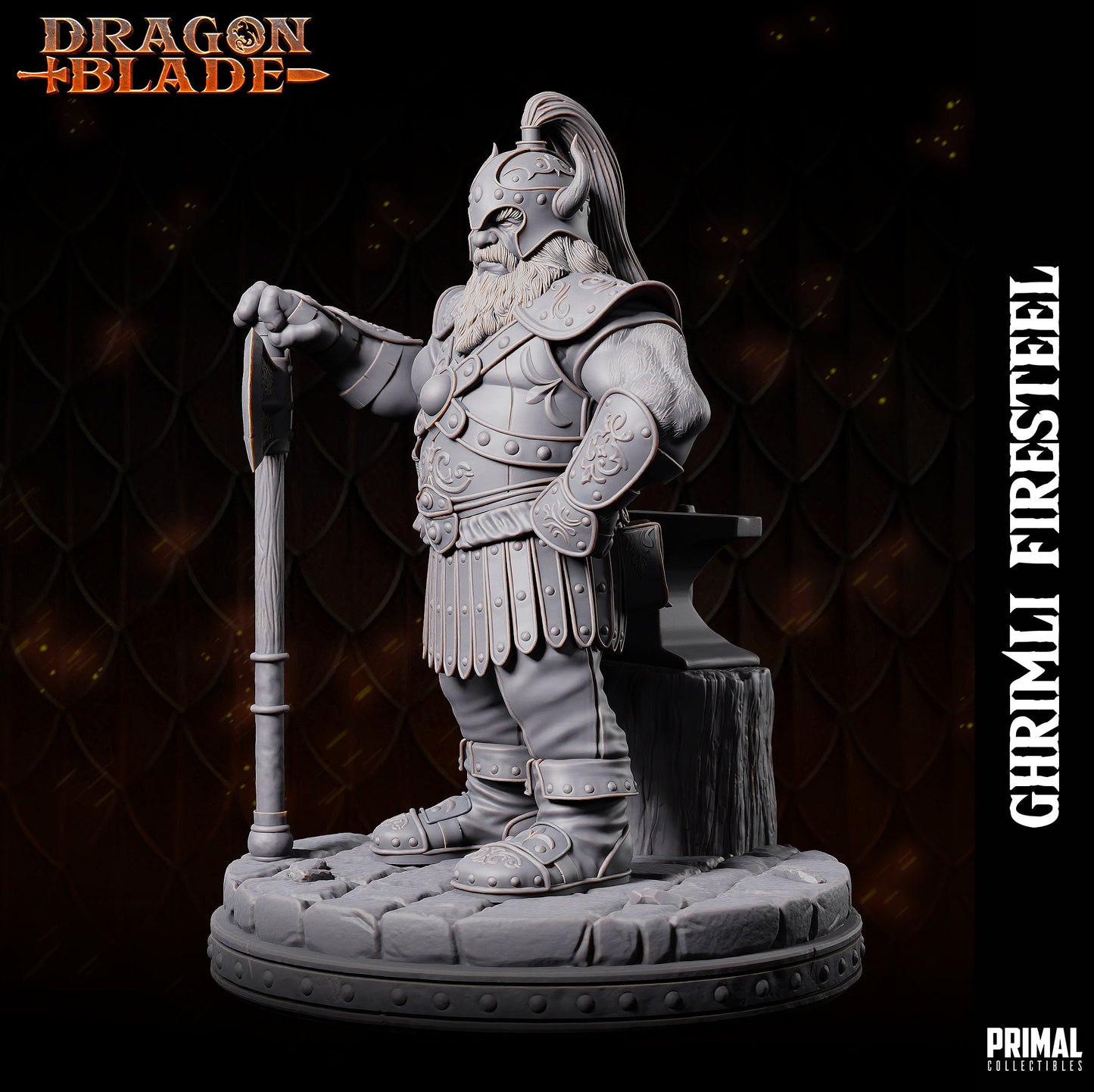 Dwarf Hero Ghrimli | Primal Collectibles | Compatible with D&D/AoS | Fantasy