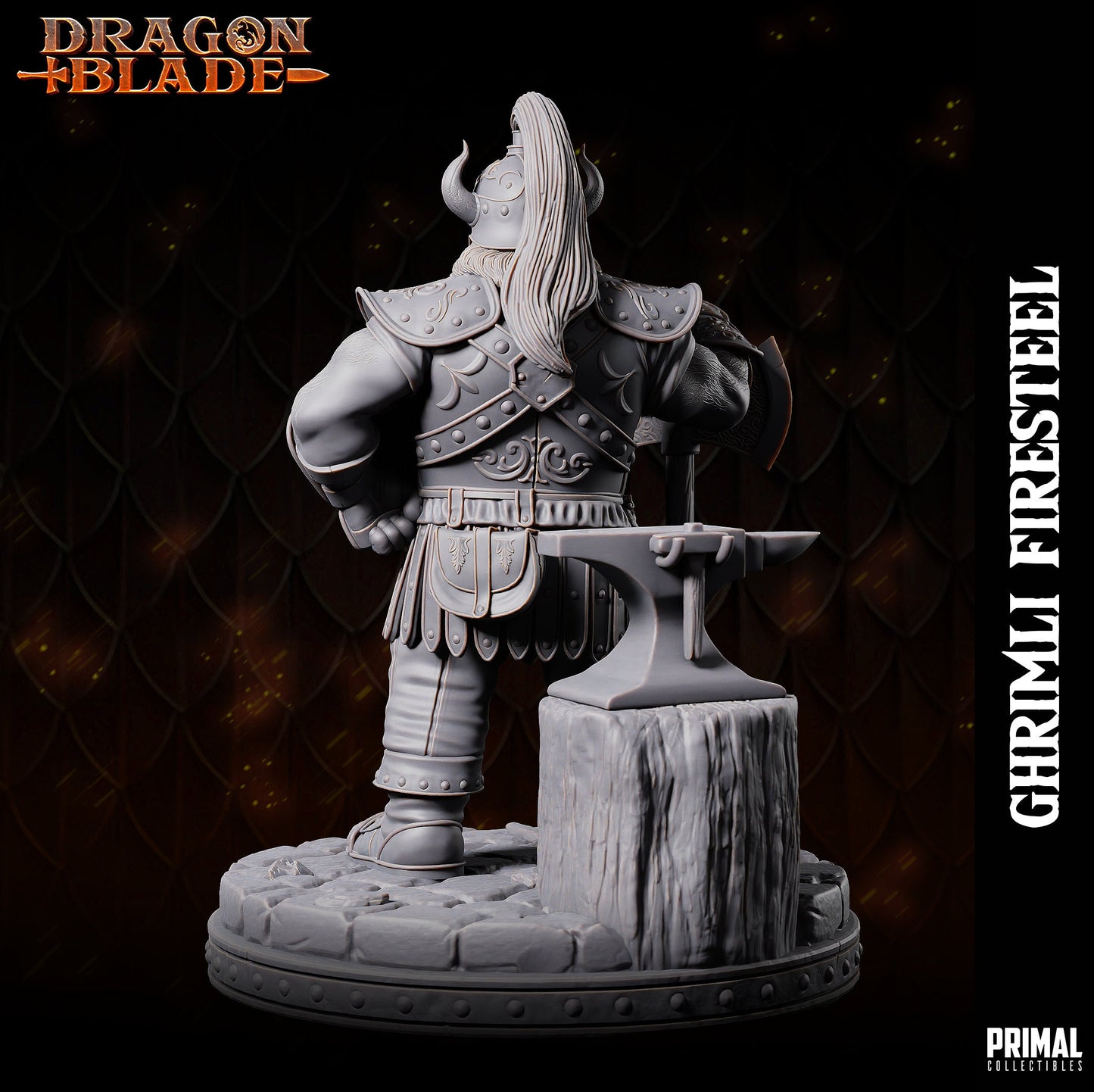 Dwarf Hero Ghrimli | Primal Collectibles | Compatible with D&D/AoS | Fantasy