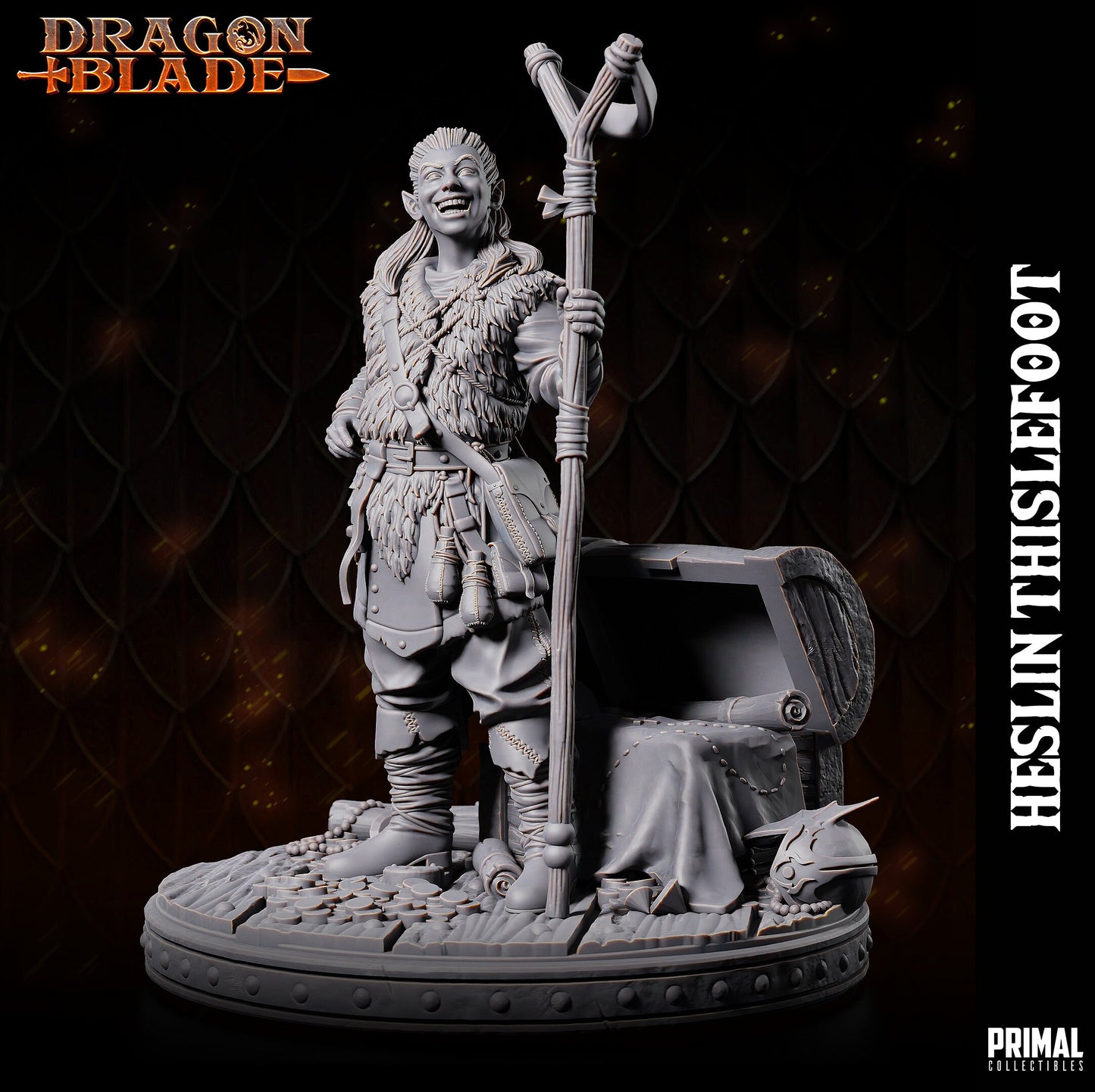 Halfling Heslin Thistlefoot | Primal Collectibles | Compatible with D&D/AoS | Fantasy