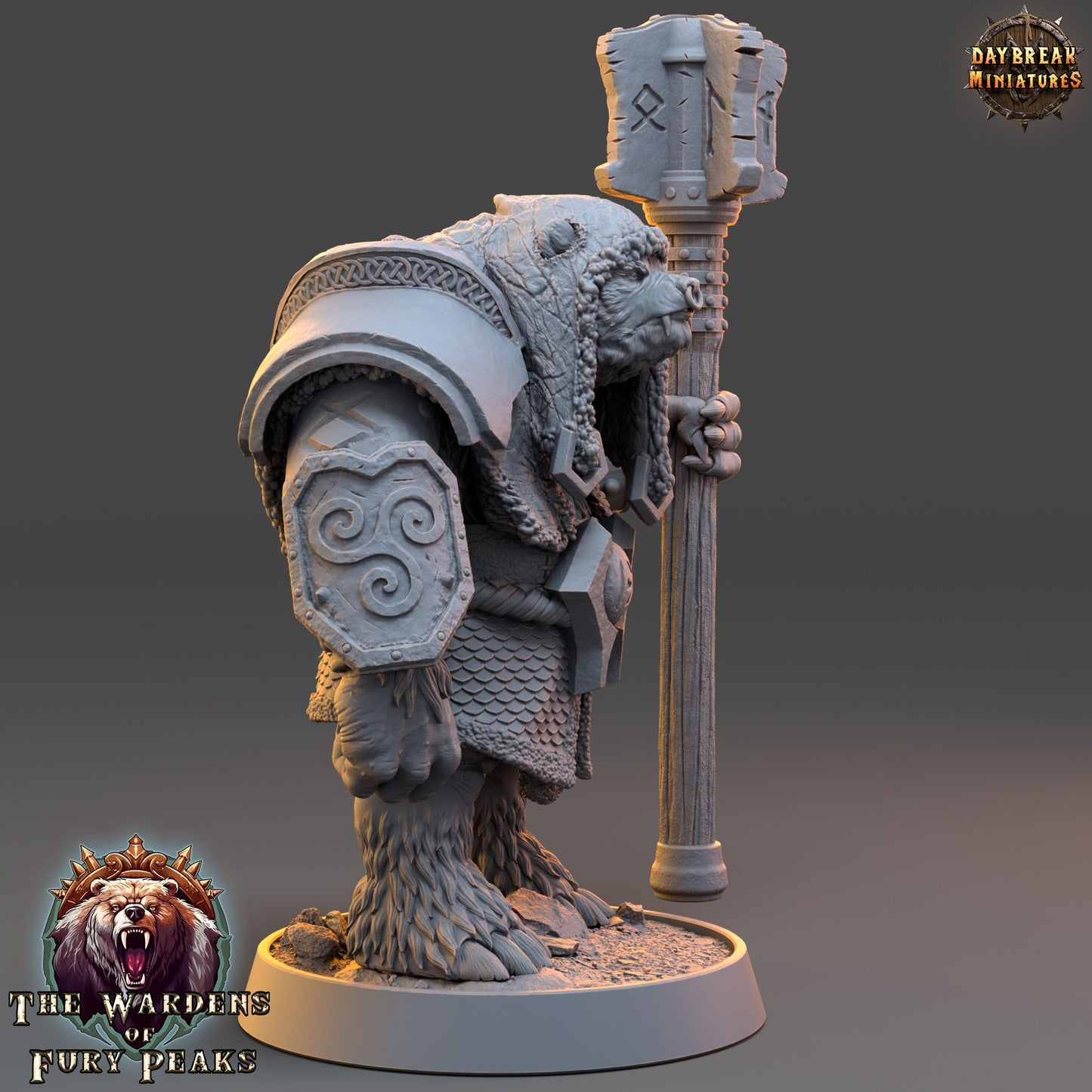 Bernof Standfast Ursine | DayBreak Miniatures | Compatible with D&D/AOS | Fantasy | Tabletop