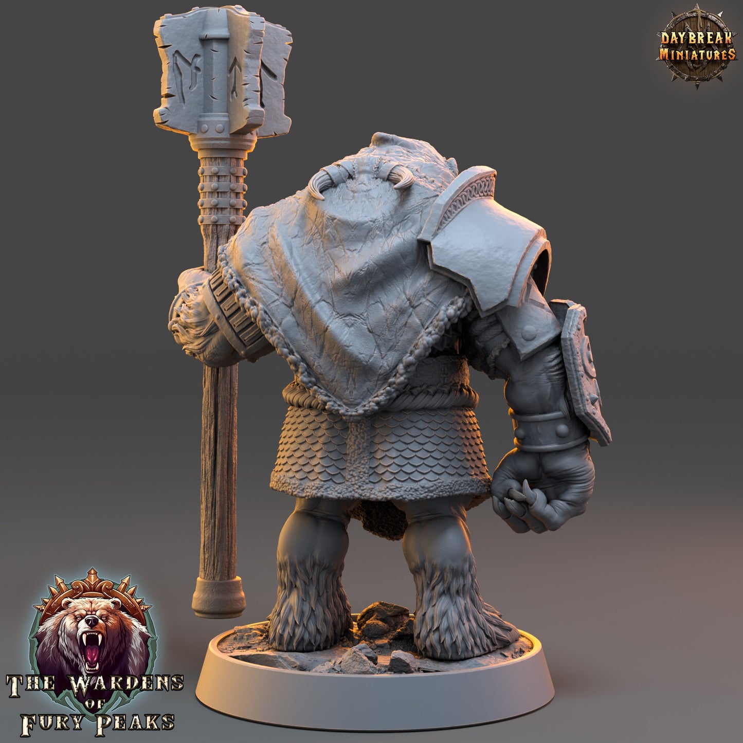 Bernof Standfast Ursine | DayBreak Miniatures | Compatible with D&D/AOS | Fantasy | Tabletop