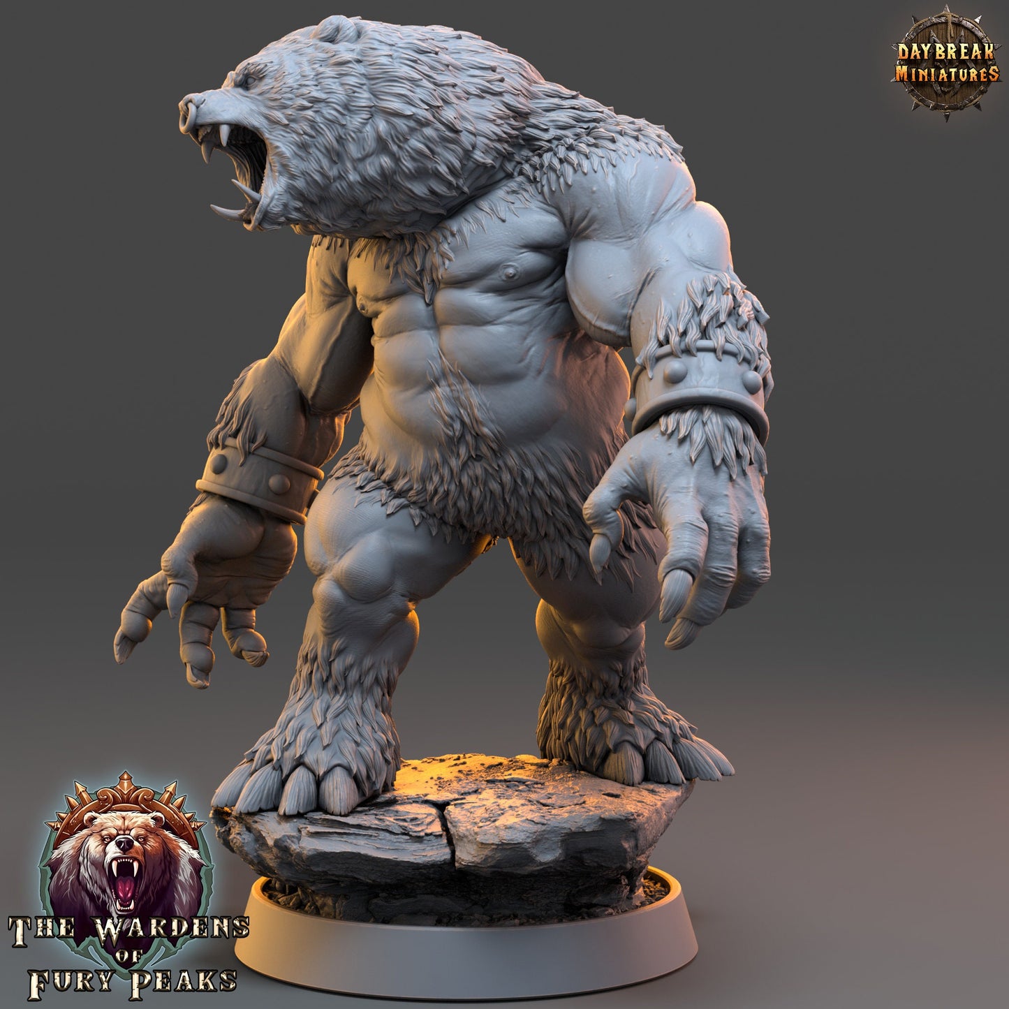 Harkan Roarer Ursine | DayBreak Miniatures | Compatible with D&D/AOS | Fantasy | Tabletop