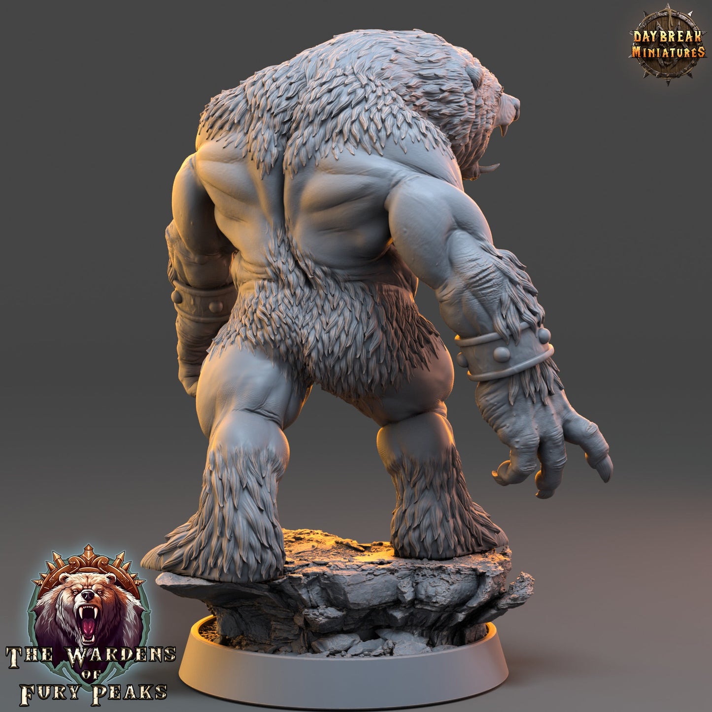 Harkan Roarer Ursine | DayBreak Miniatures | Compatible with D&D/AOS | Fantasy | Tabletop
