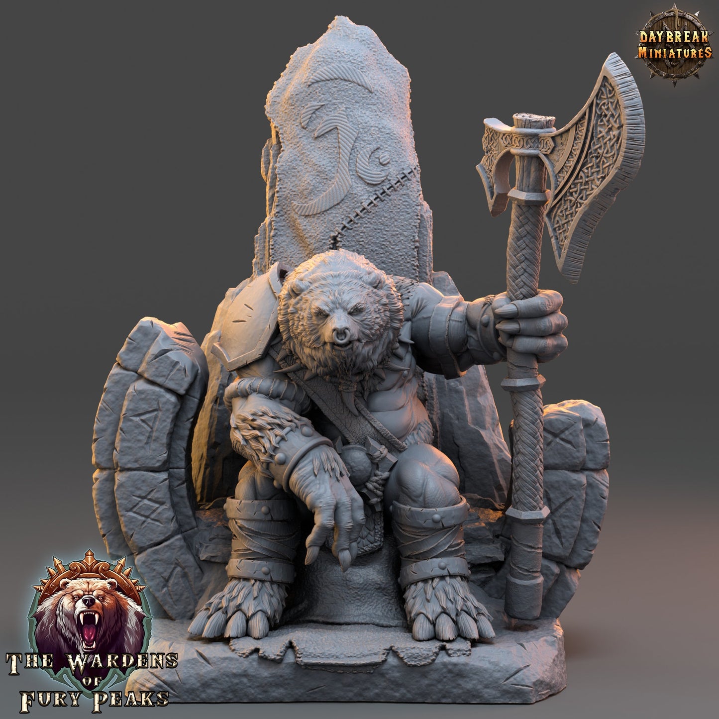 Kurts OverWarden Ursine | DayBreak Miniatures | Compatible with D&D/AOS | Fantasy | Tabletop