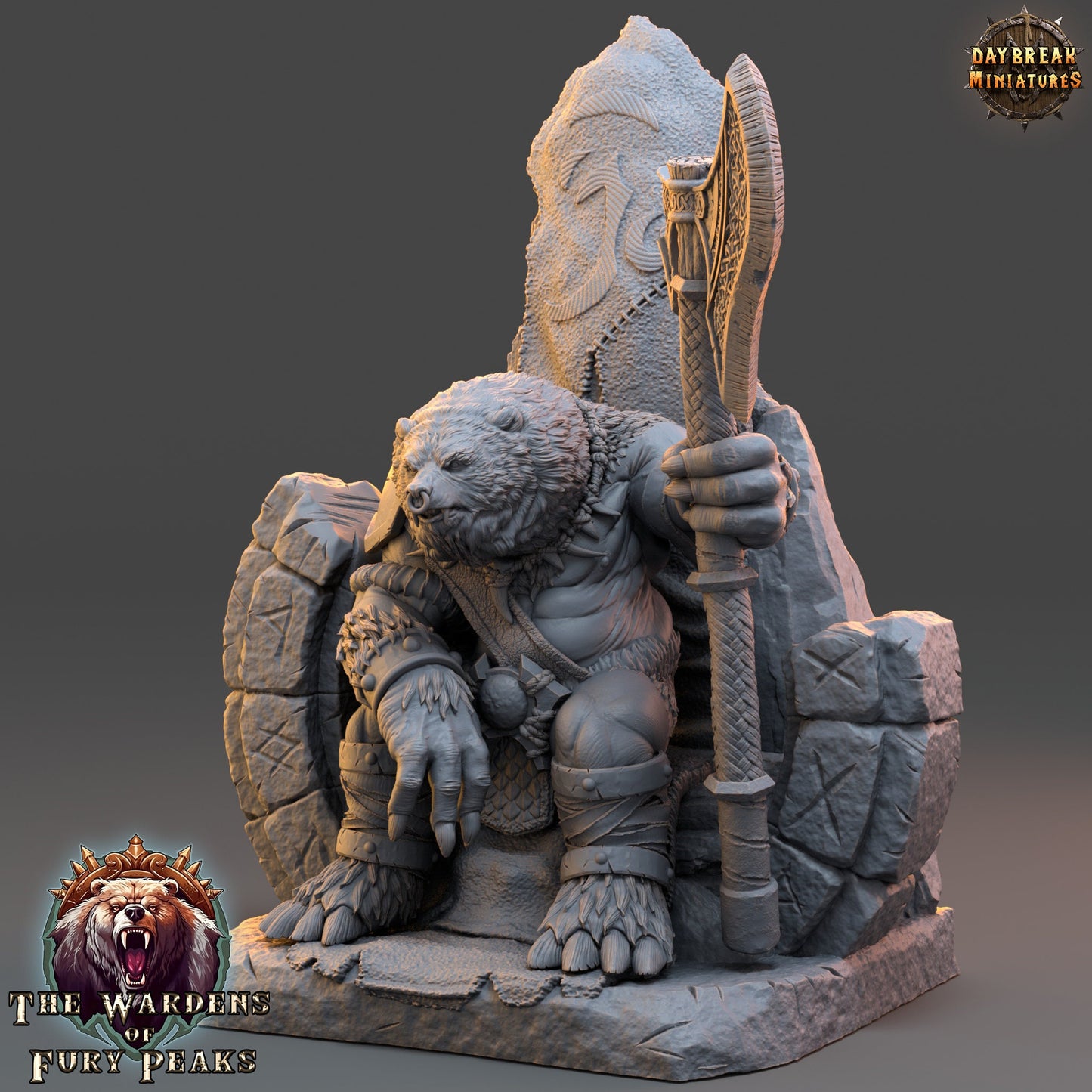 Kurts OverWarden Ursine | DayBreak Miniatures | Compatible with D&D/AOS | Fantasy | Tabletop