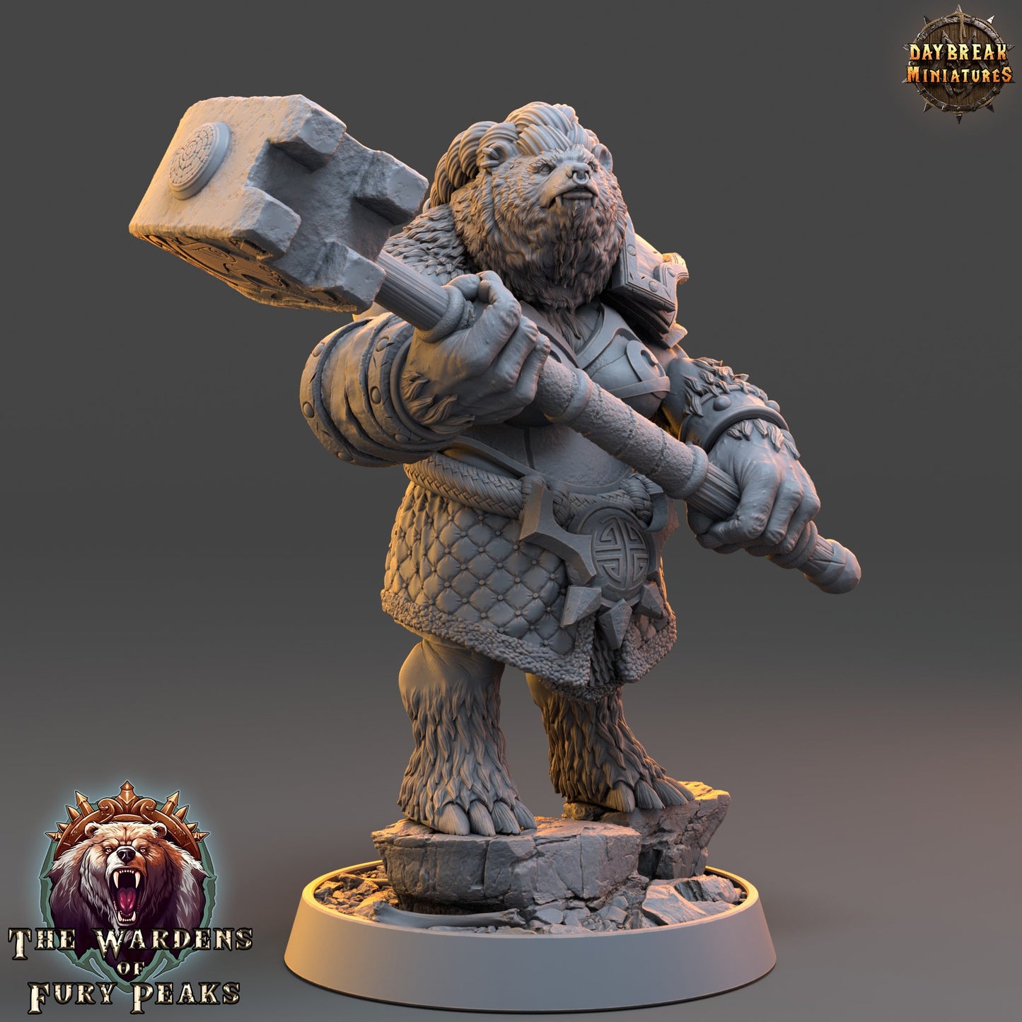 Mercoria Tenfoot Ursine | DayBreak Miniatures | Compatible with D&D/AOS | Fantasy | Tabletop