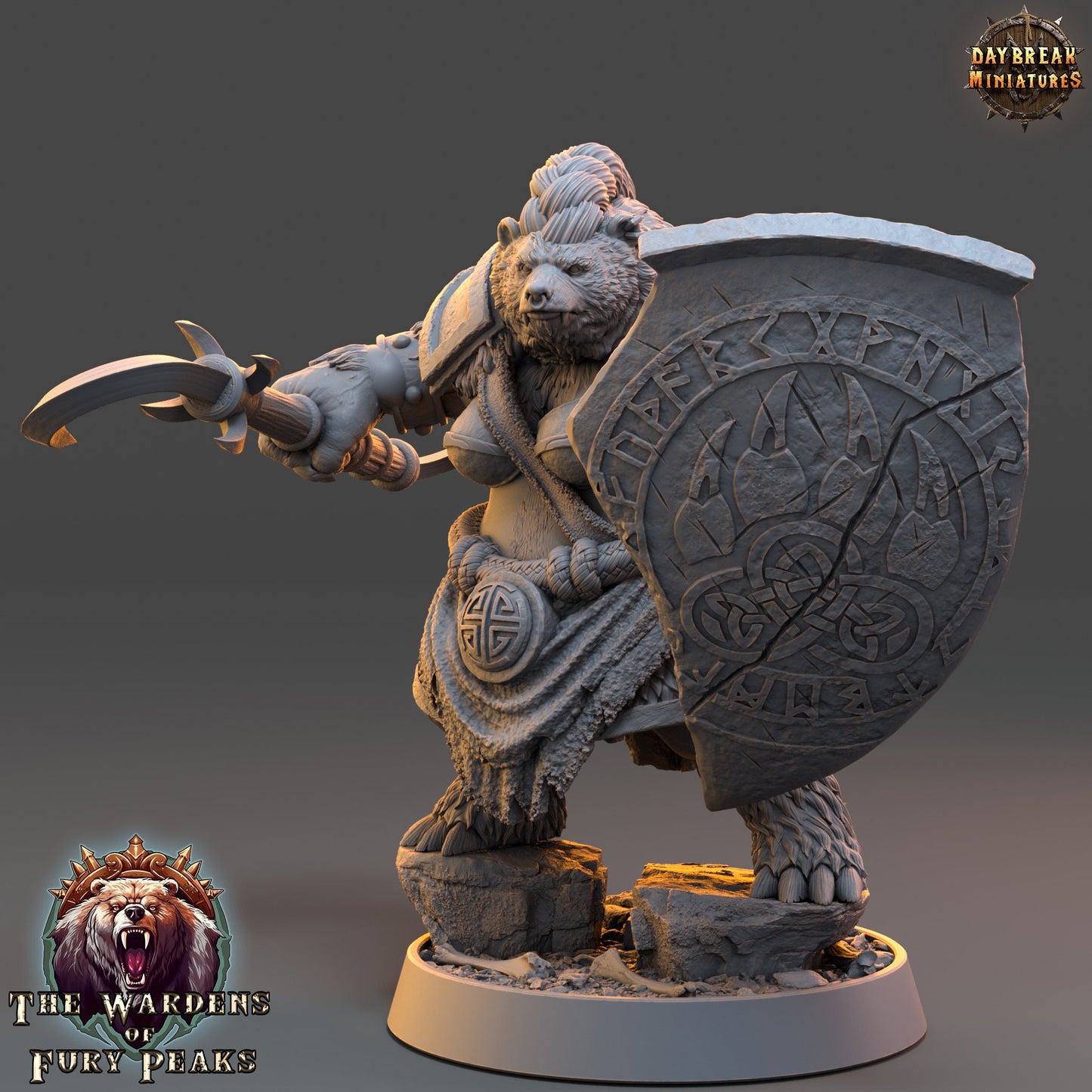 Ursulla Rammer Ursine | DayBreak Miniatures | Compatible with D&D/AOS | Fantasy | Tabletop