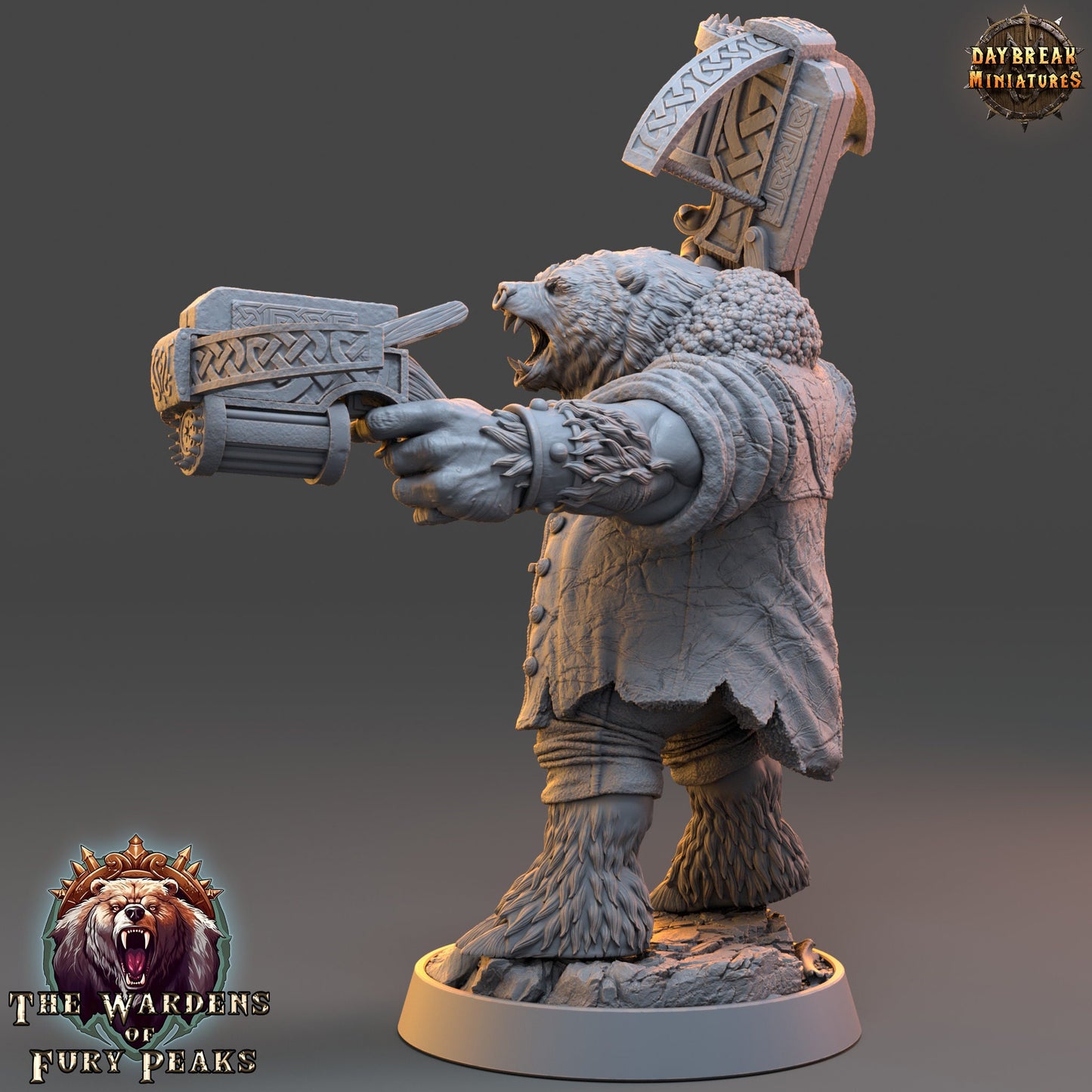 Zinter Doubleshot Ursine | DayBreak Miniatures | Compatible with D&D/AOS | Fantasy | Tabletop