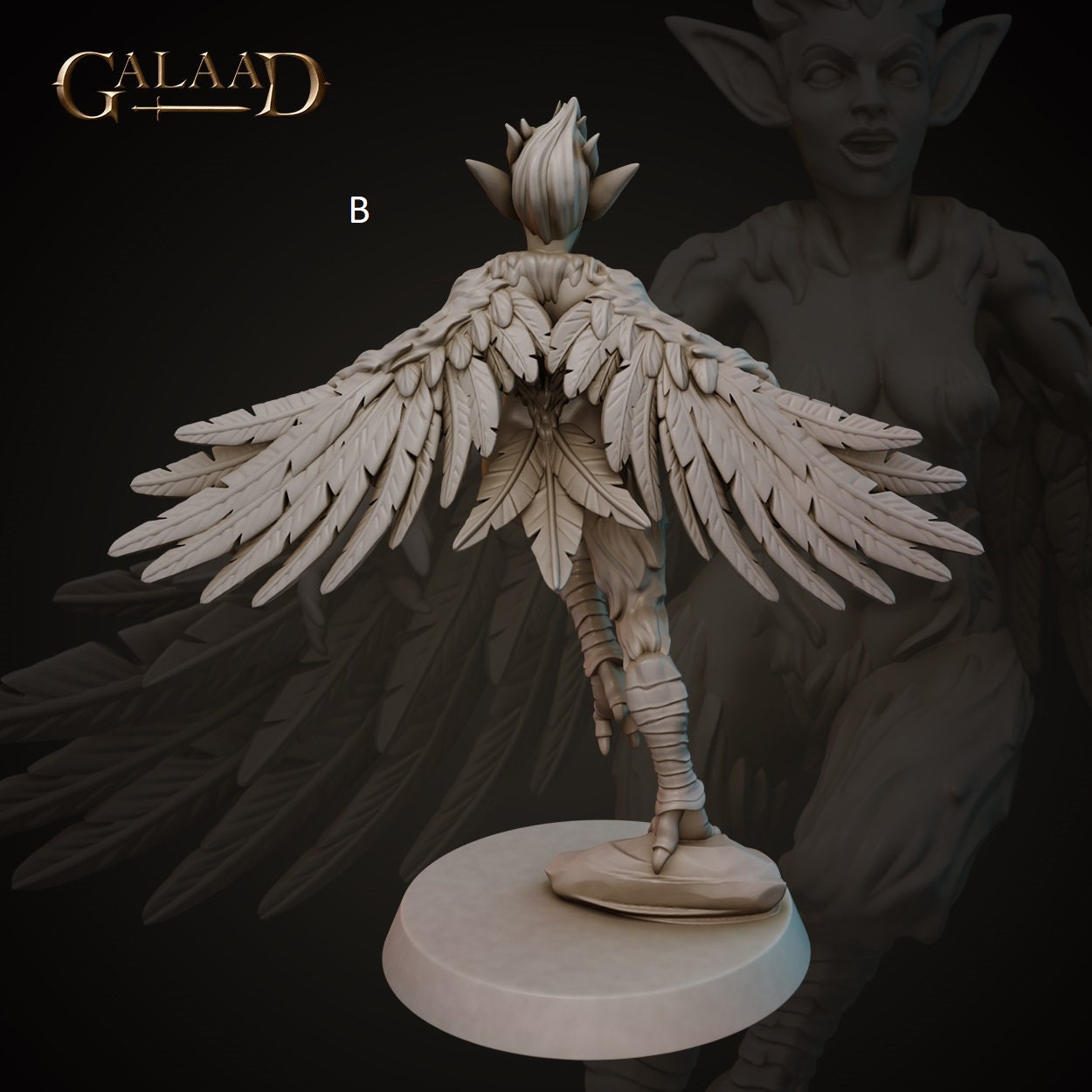 Harpy Female | Galaad Miniatures | Compatible with D&D/AoS | Fantasy | Tabletop RPG