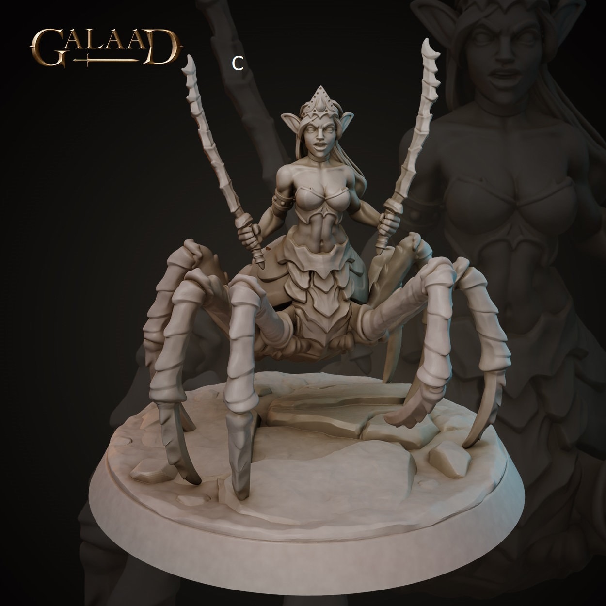 Drider Female | Galaad Miniatures | Compatible with D&D/AoS | Fantasy | Tabletop RPG