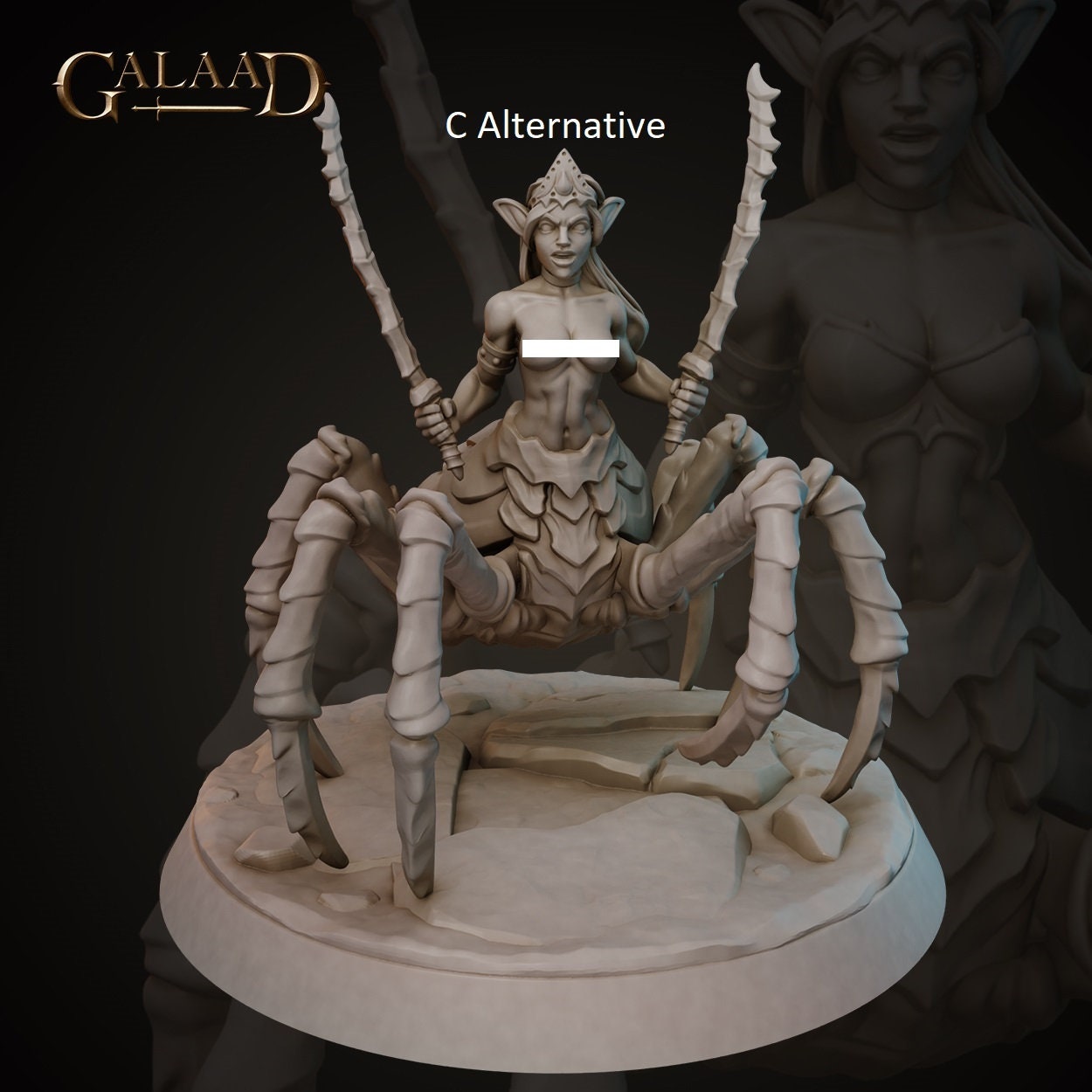 Drider Female | Galaad Miniatures | Compatible with D&D/AoS | Fantasy | Tabletop RPG
