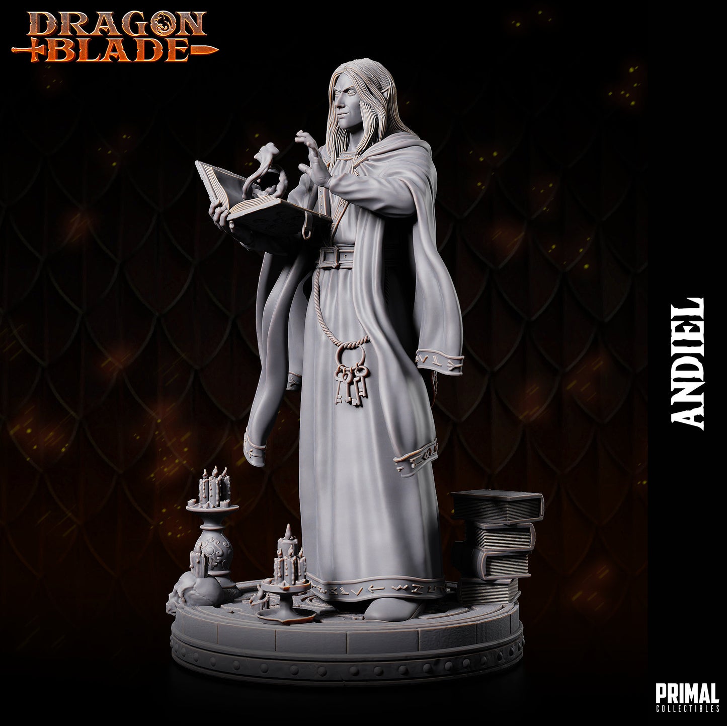 Dark Elf Wizard | Primal Collectibles | Compatible with D&D/AoS | Fantasy